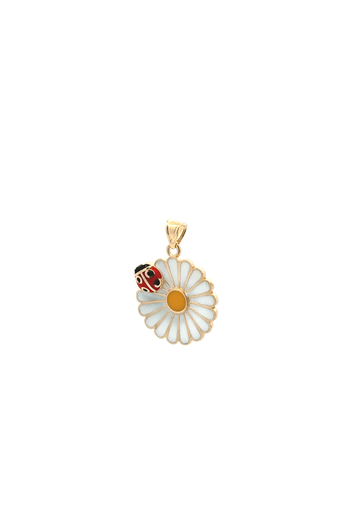 Papatya Uğur Böceği Kolye Ucu(1,7*2,3 Cm)
