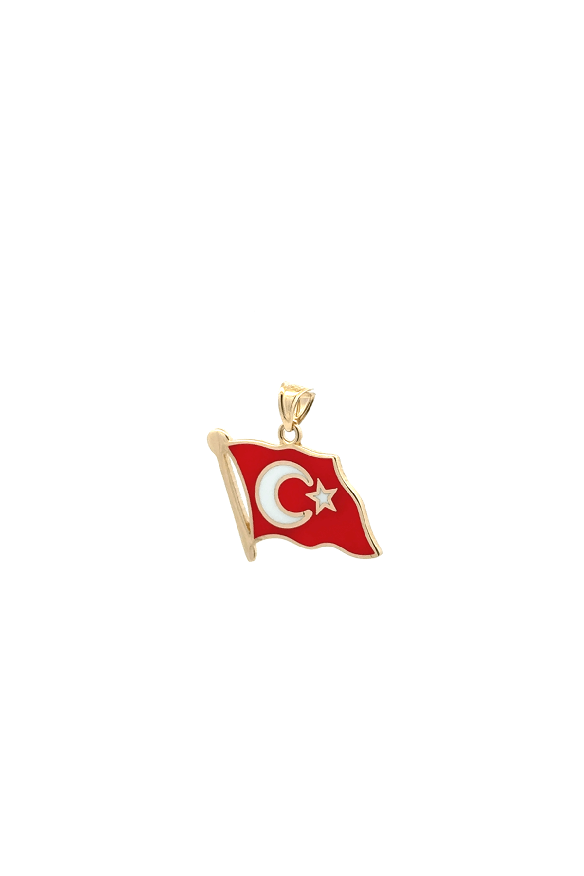 Türkiye Bayrak Kolye Ucu(2,1*2,1 Cm)
