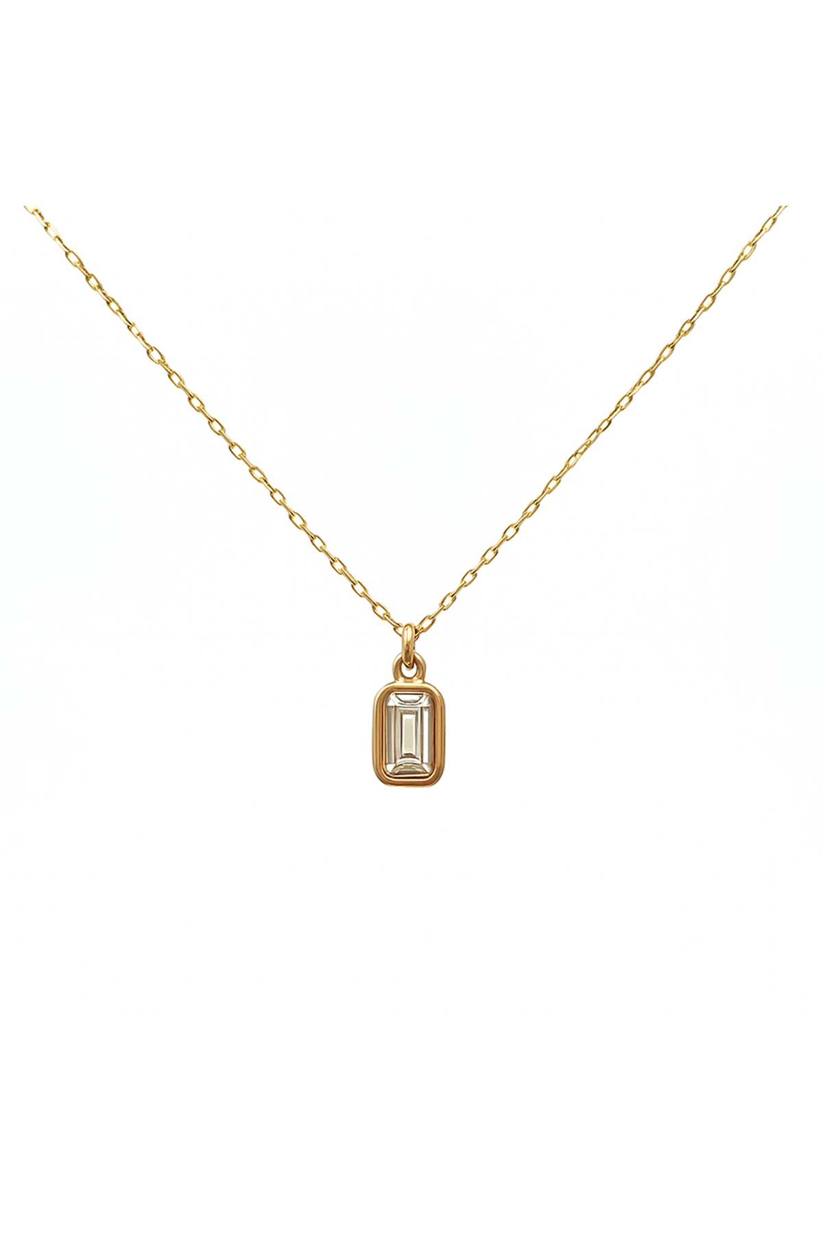 Baget Taşlı Minimal Kolye