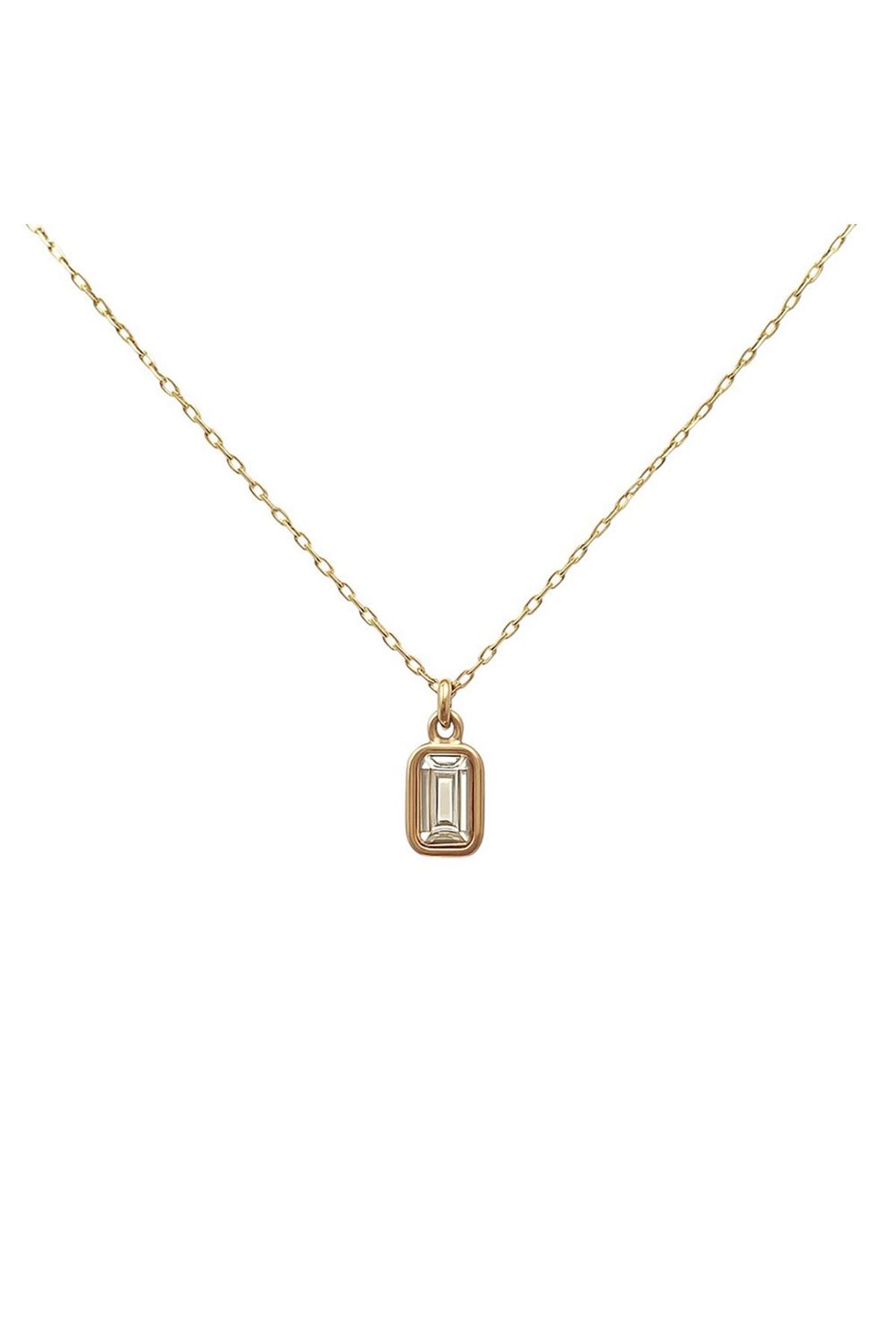 Baget Taşlı Minimal Kolye