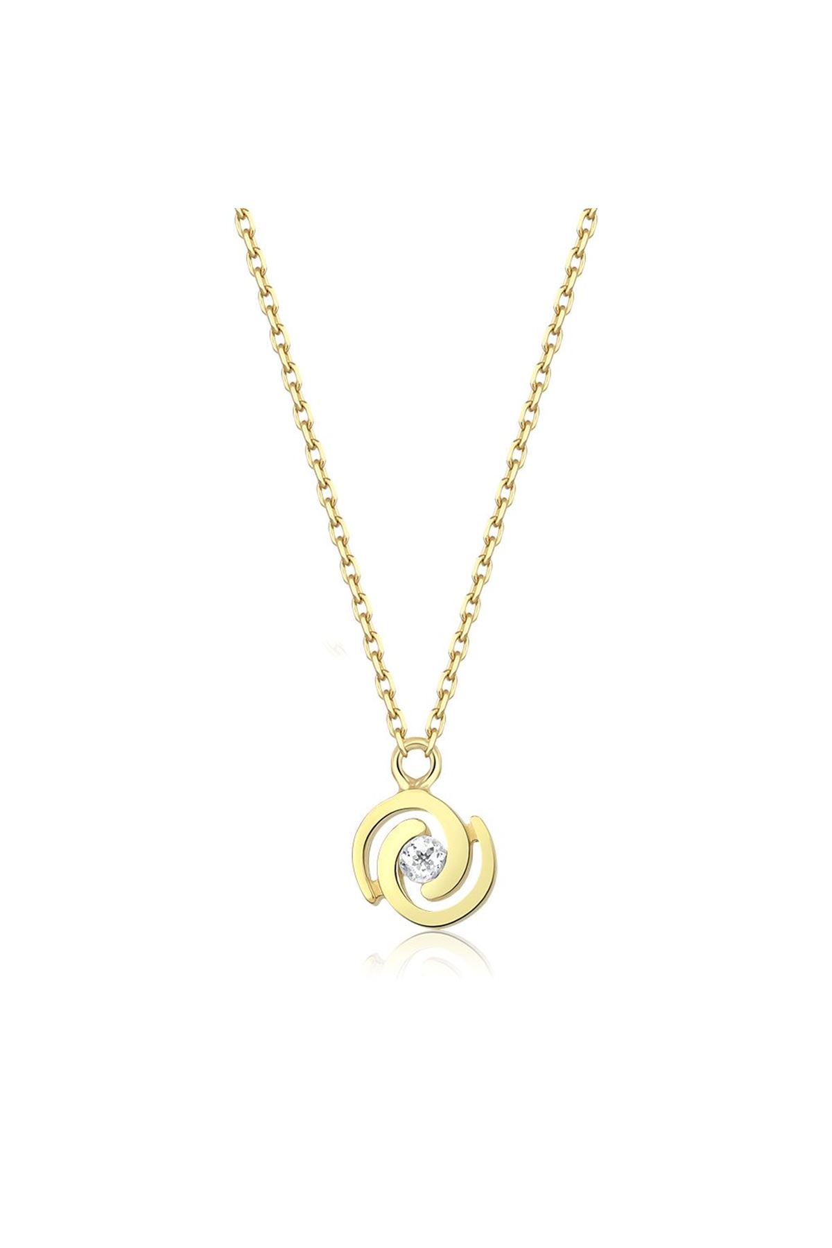 Oval Tasarım Taşlı Kolye