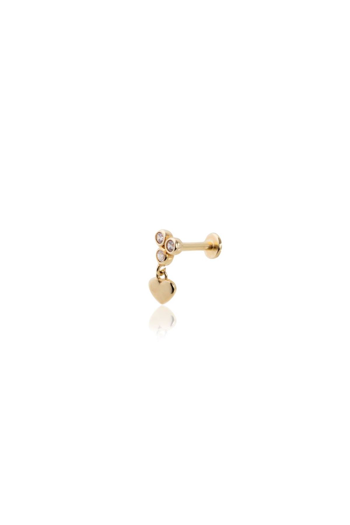 Kalp Damla Taşlı Piercing