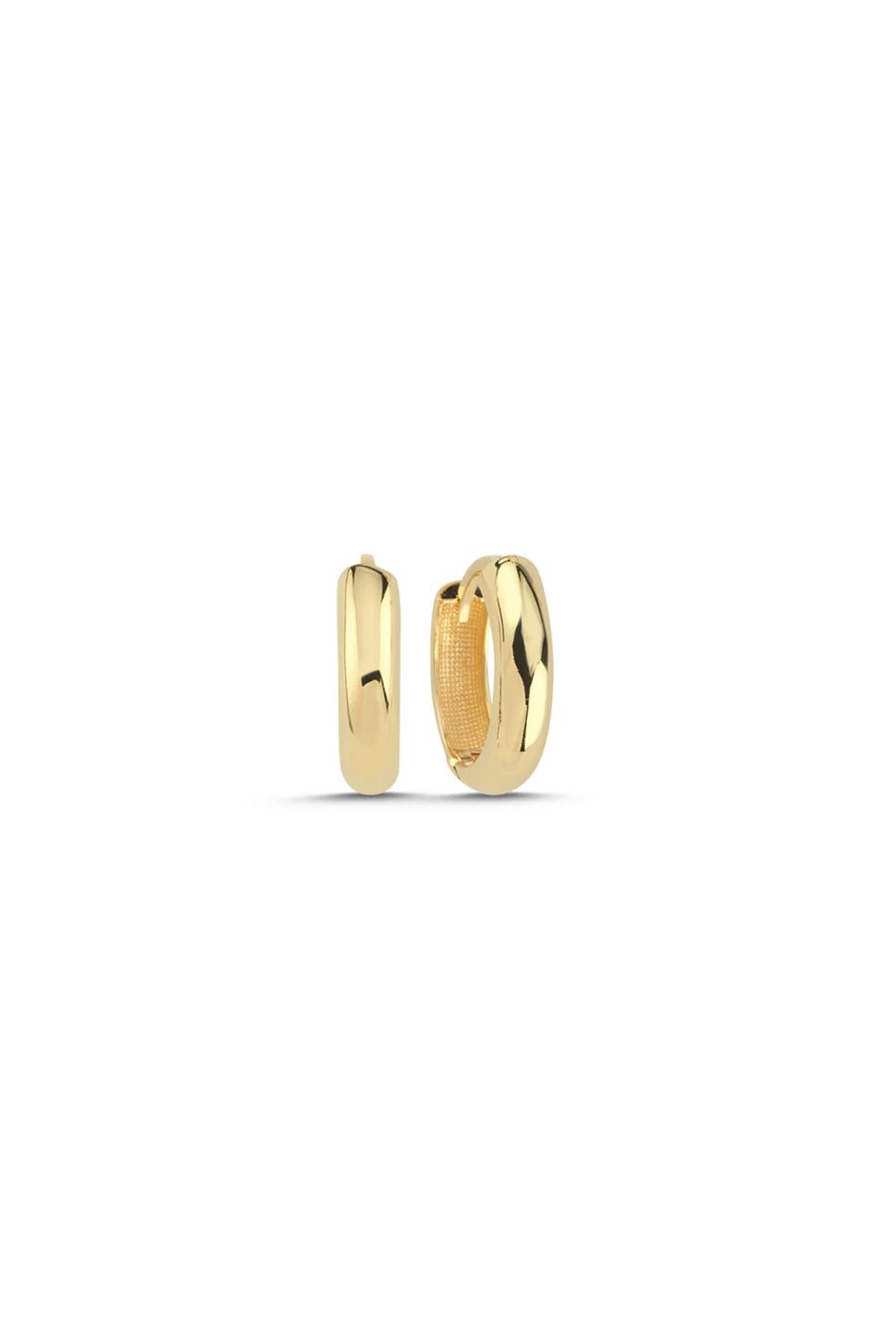 Orta Boy Sade Oval Halka Küpe (1,6x1,6 cm 3 mm)