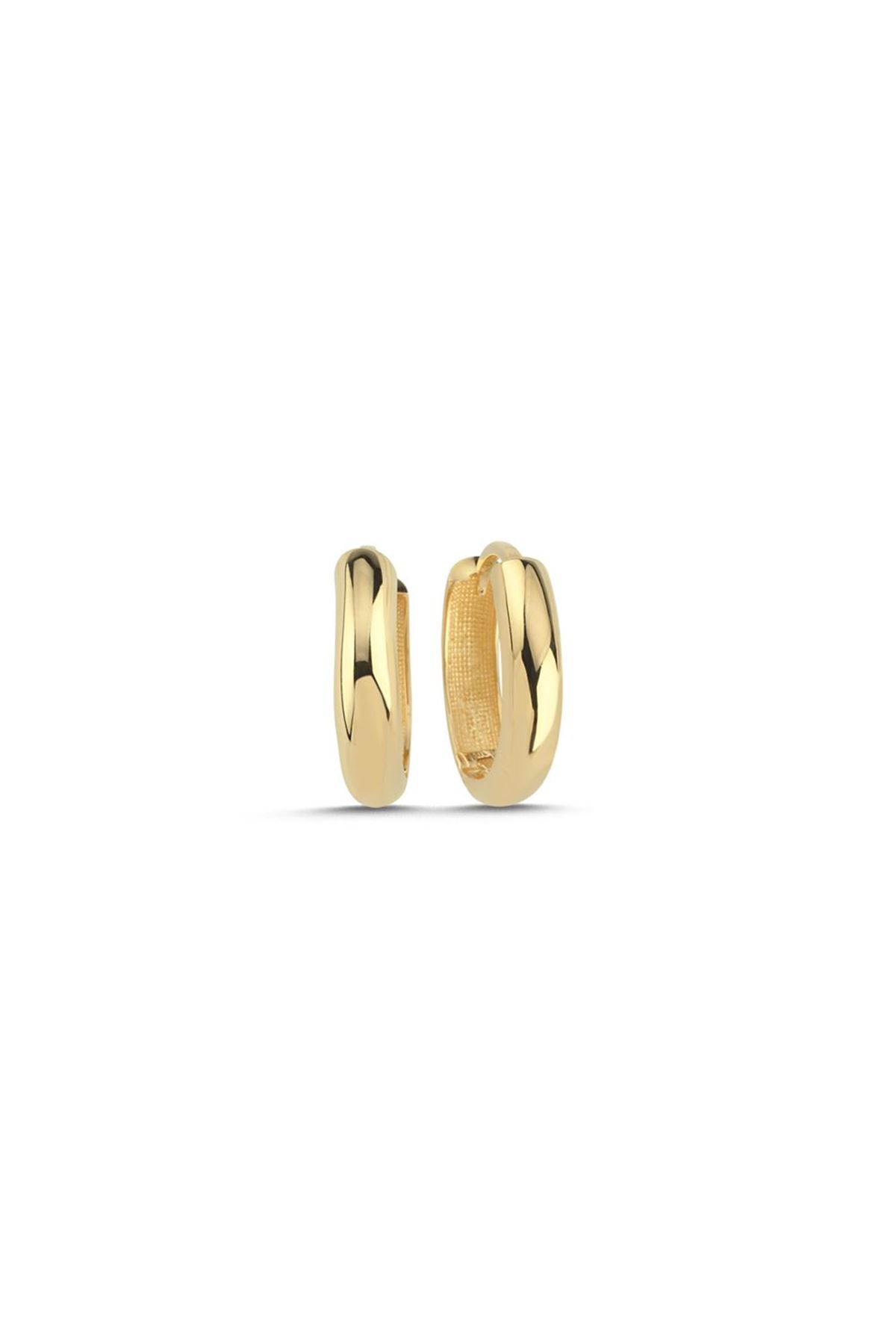 Orta Boy Sade Oval Halka Küpe (1,5x1,5 cm 2 mm)
