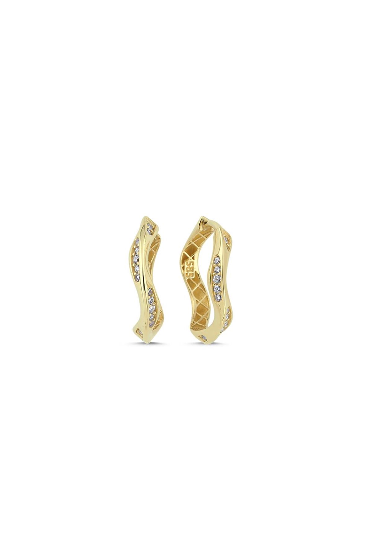Burgu Taşlı Halka Küpe(1,5*1,5 Cm 0,4 Mm)