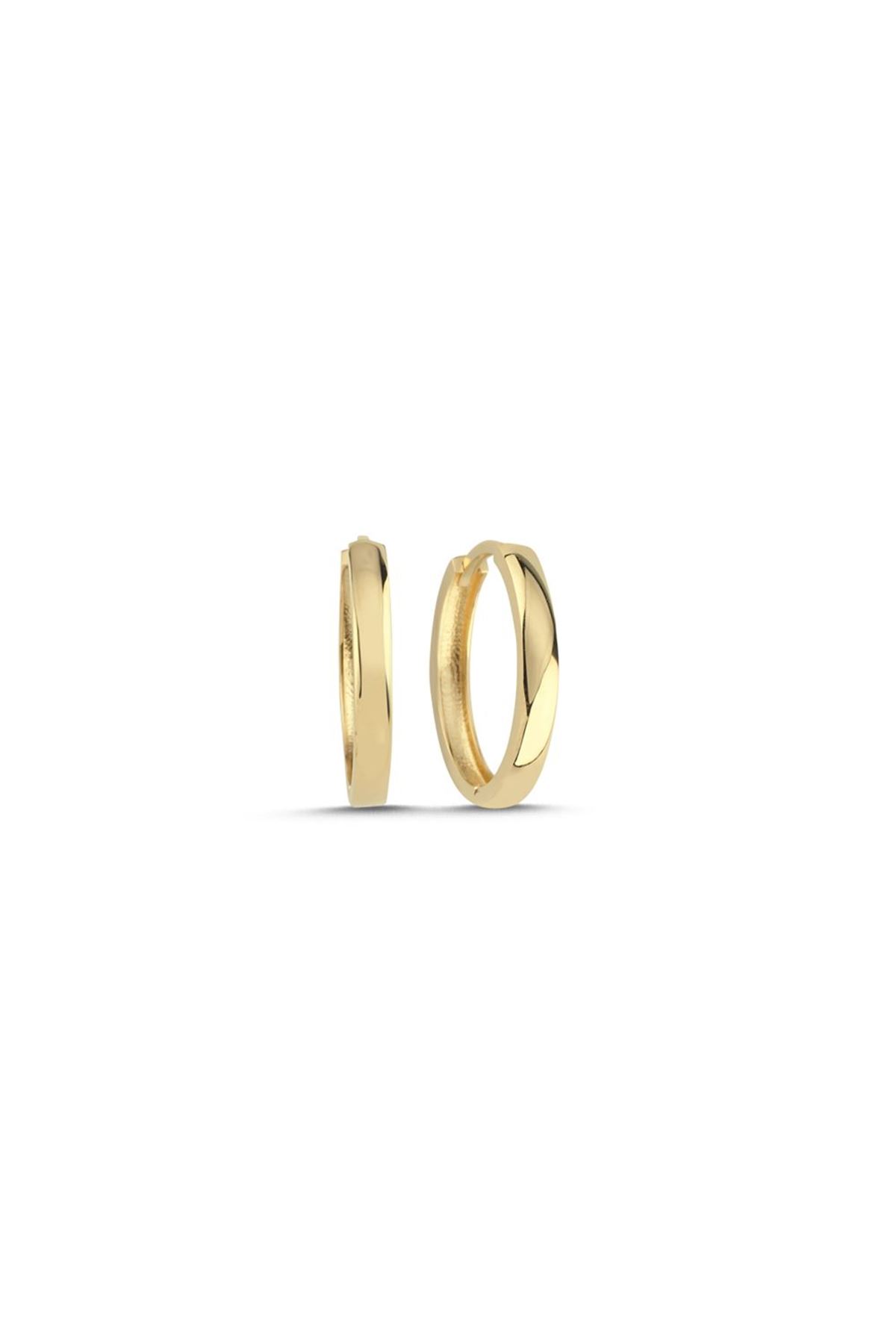 Orta Boy Sade Oval Halka Küpe (1,8x1,8 cm 2 mm)