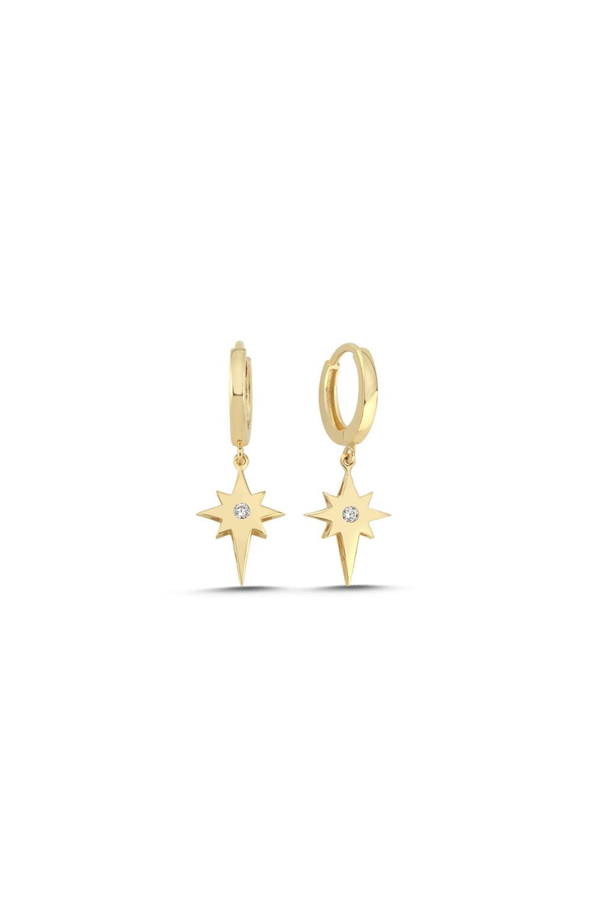 Yıldız Taşlı Sallantı Küpe (3,00*1,10 Mm 0,30 Mm)