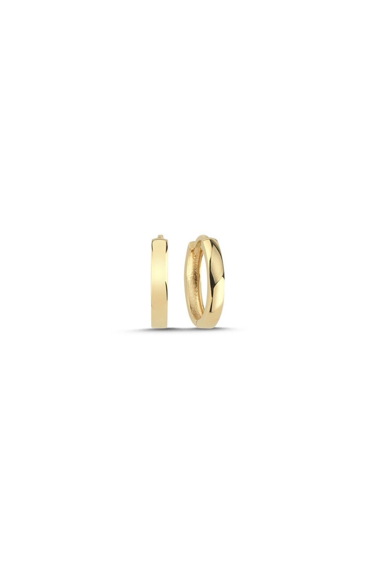 Orta Boy Sade Oval Halka Küpe (1,5x1,5 cm 2 mm)