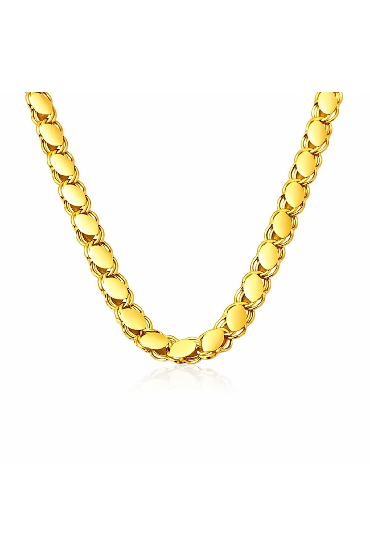 22 Ayar Pullu Altın Zincir 50 cm Parlak Seri