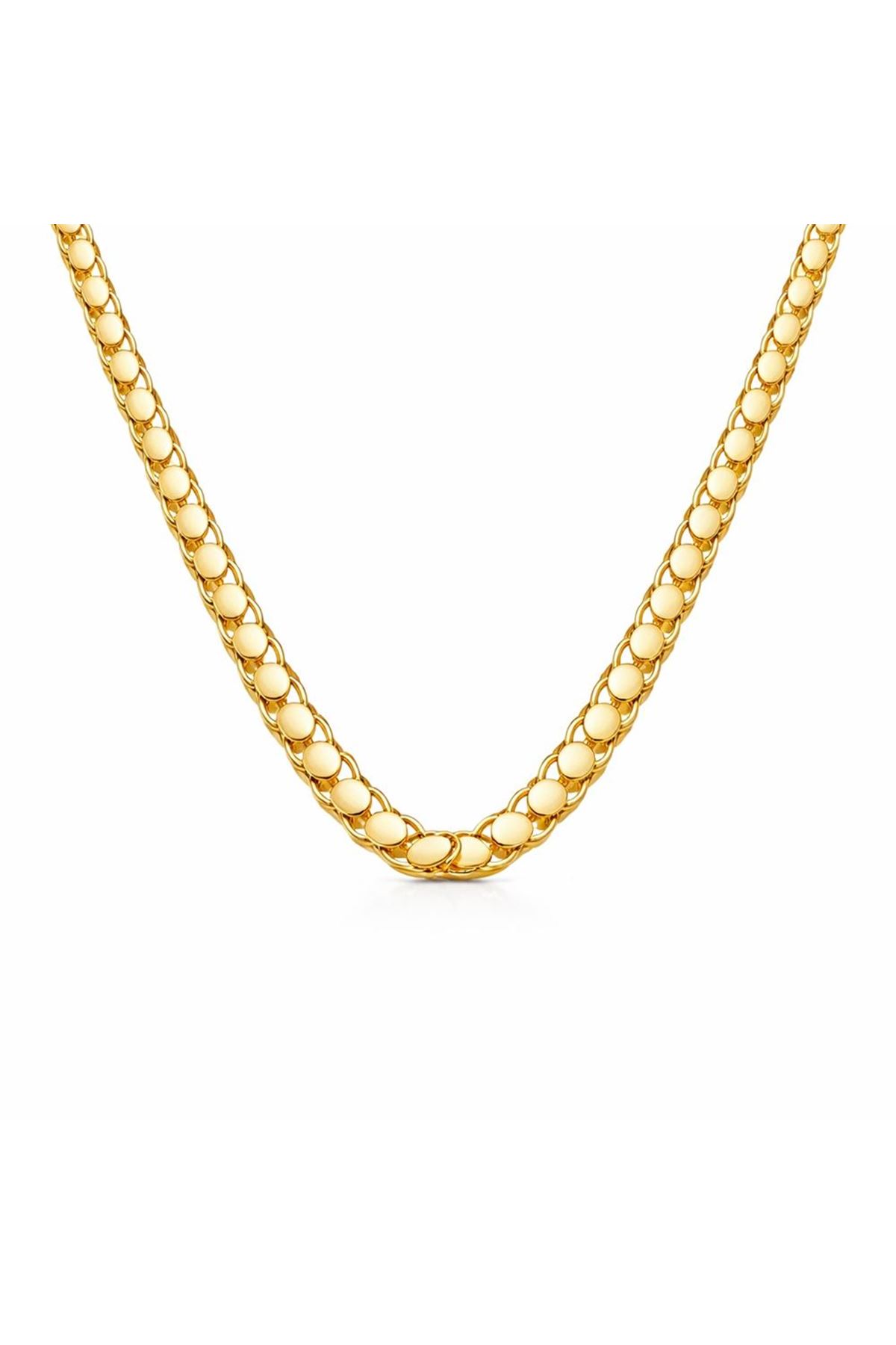22 Ayar Pullu Altın Zincir 55 cm Parlak Seri