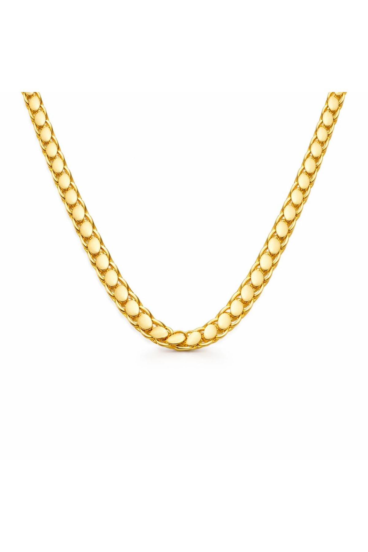22 Ayar Pullu Altın Zincir 60 cm Parlak Seri