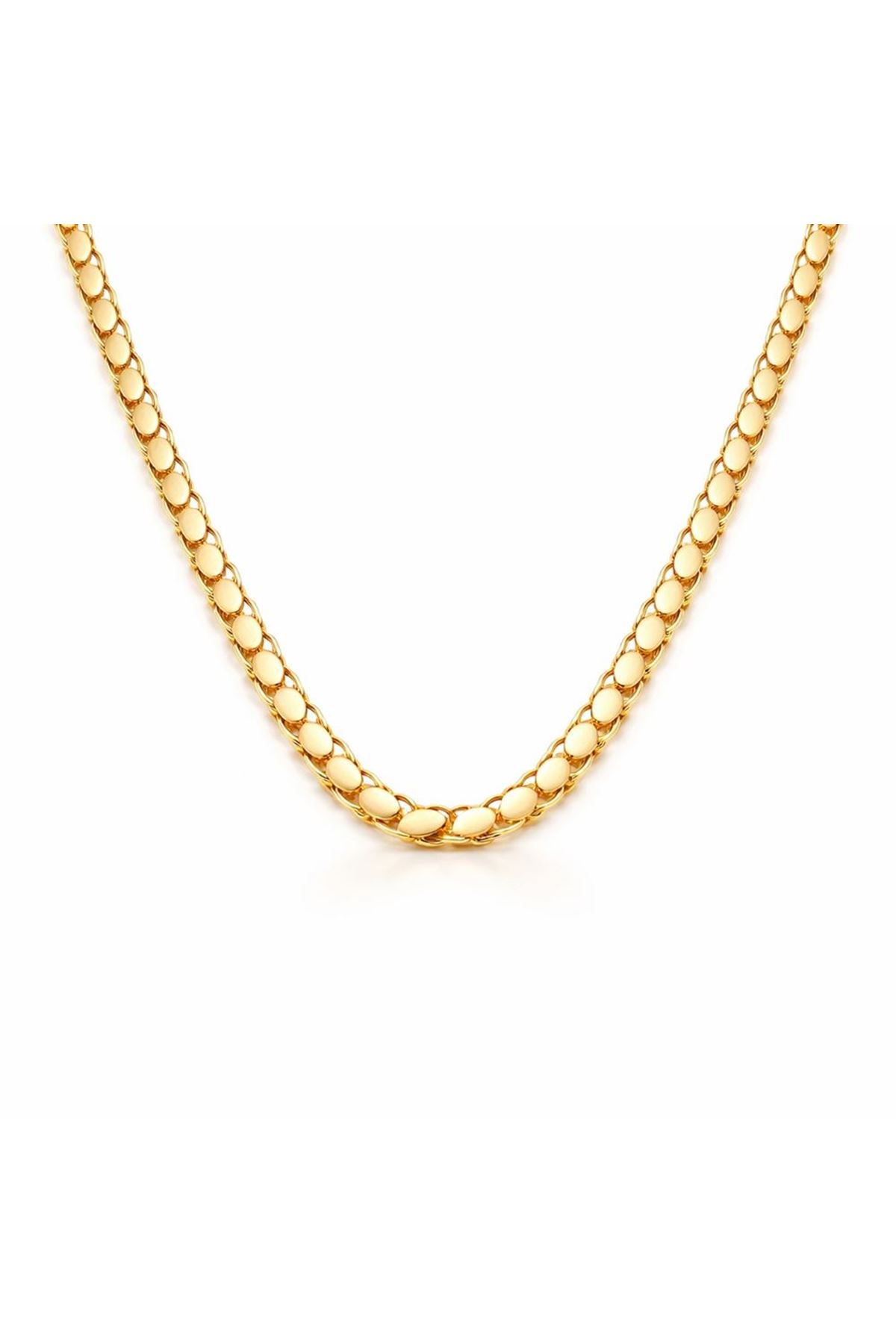 22 Ayar Pullu Altın Zincir 60 cm Parlak Seri