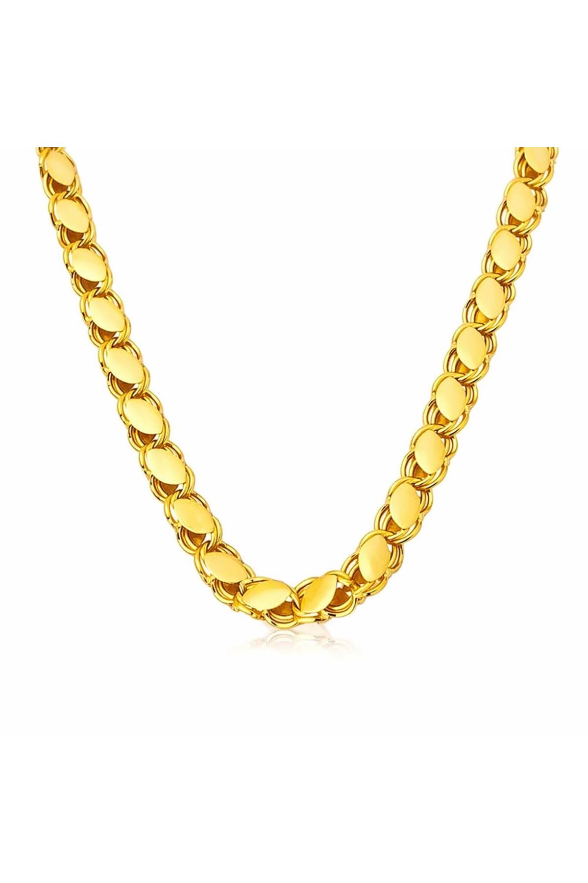 22 Ayar Pullu Altın Zincir 90 cm Parlak Seri