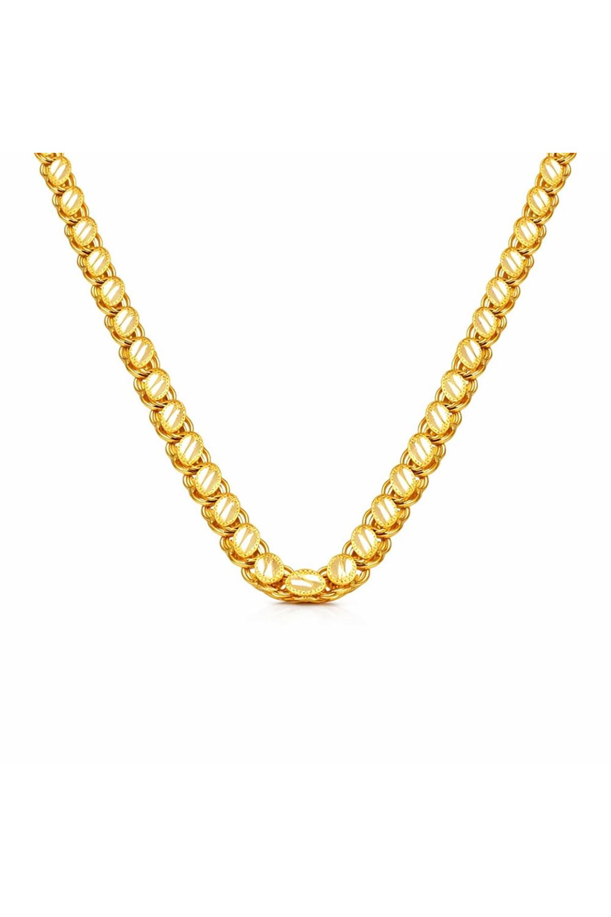 22 Ayar Pullu Altın Zincir 60 cm Parlak Seri