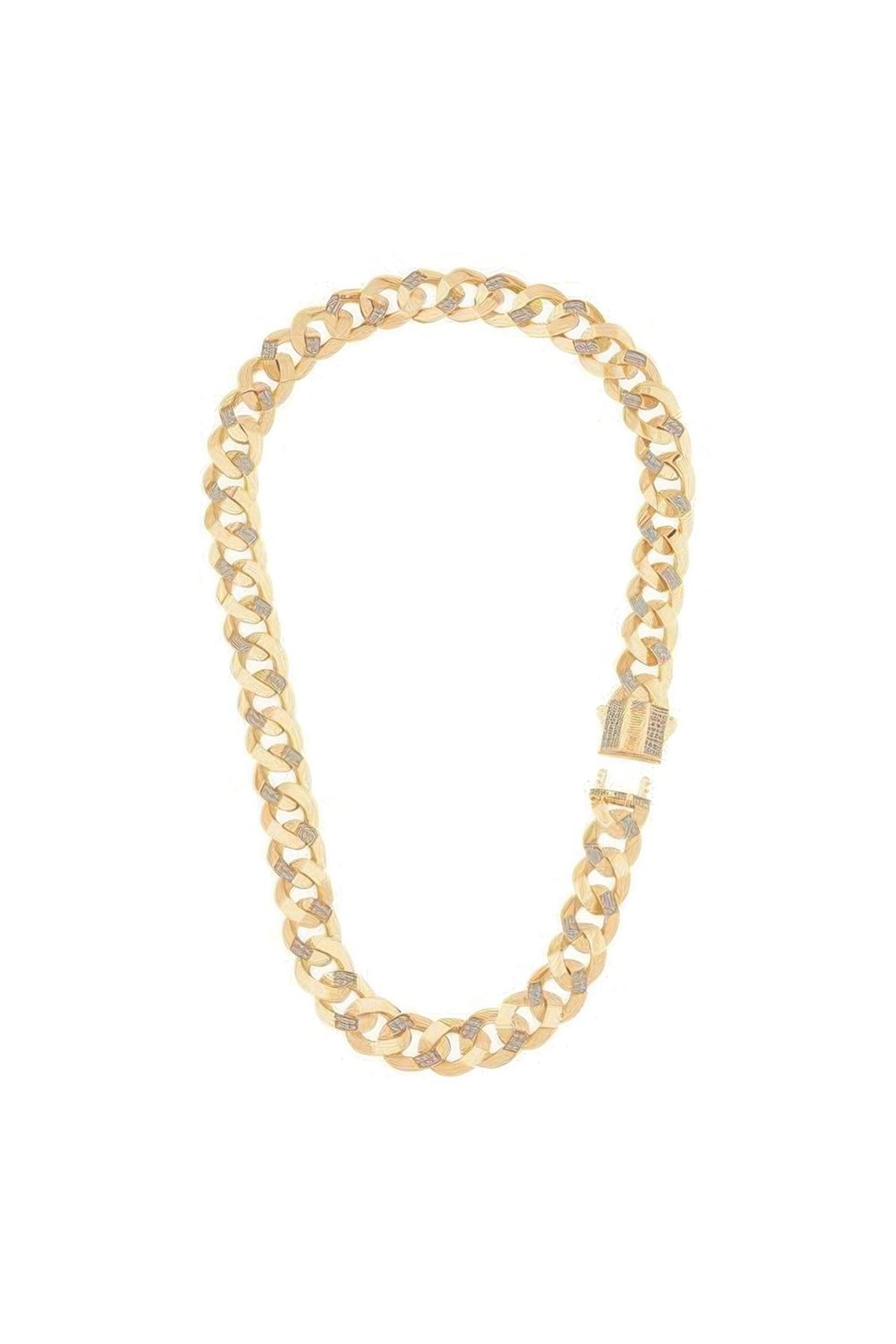 13Mm Altın Taşlı Gurmet Zincir 45 Cm