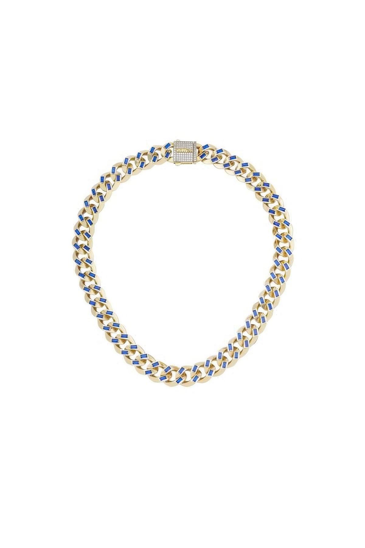 Safir Taşlı Gurmet Zincir 45 Cm