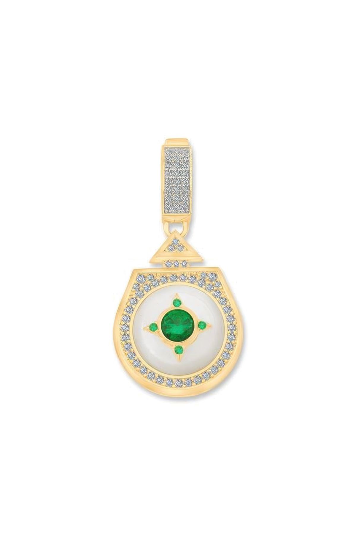 Beş Taşlı Madalyon Charm