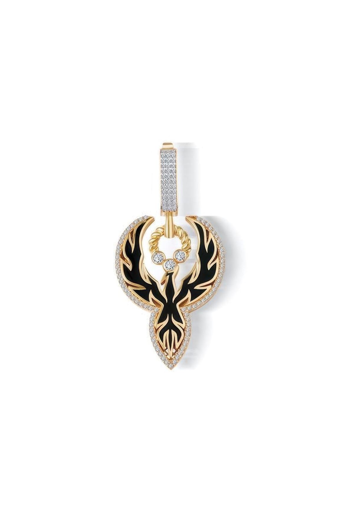 Siyah Mineli Anka Kuşu Charm