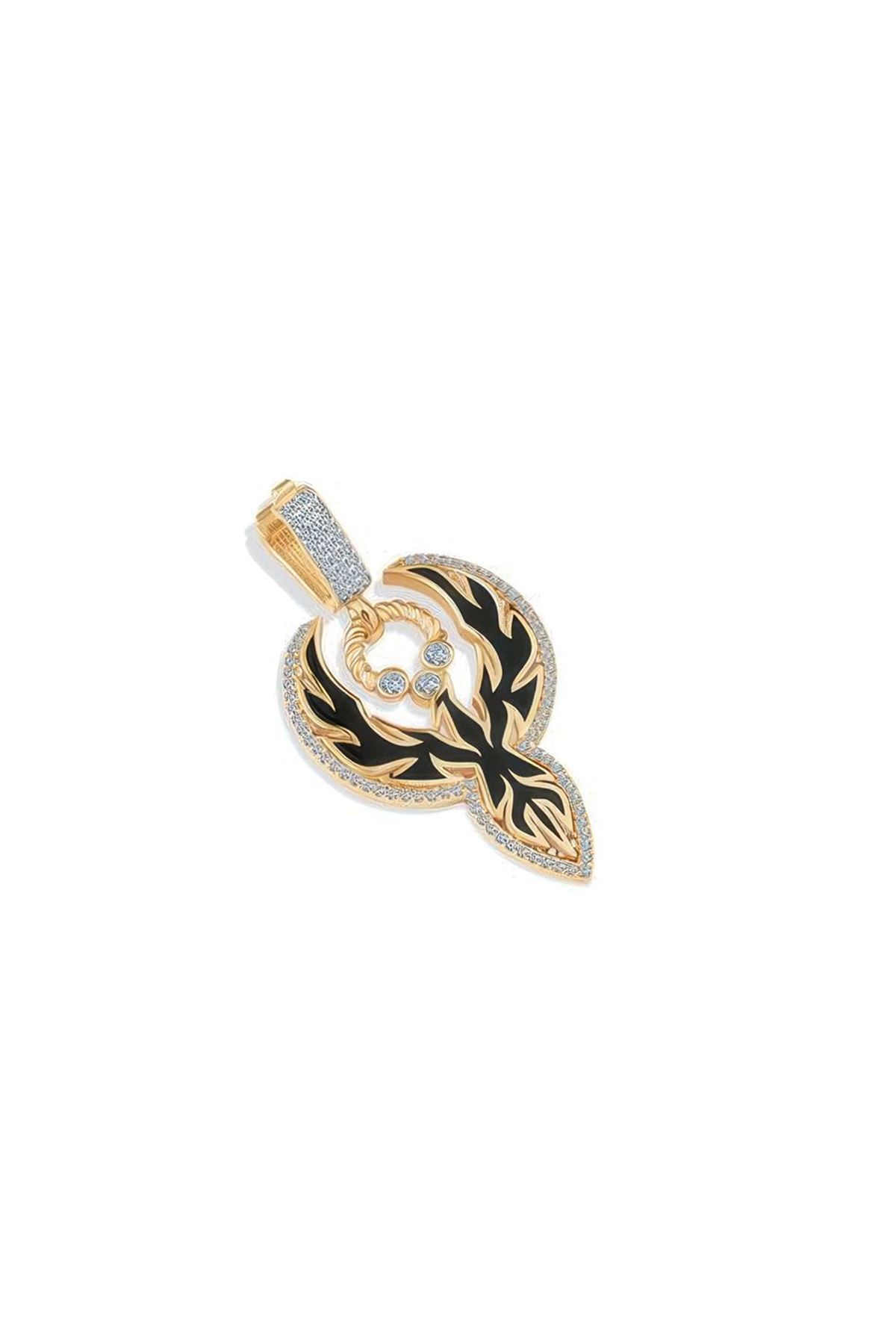 Siyah Mineli Anka Kuşu Charm