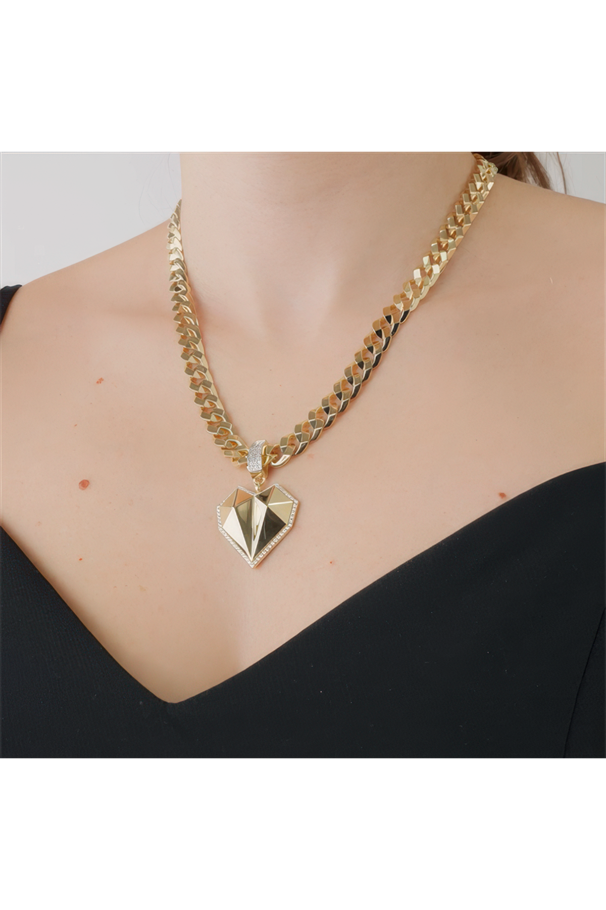 Taşlı Kalp Charm