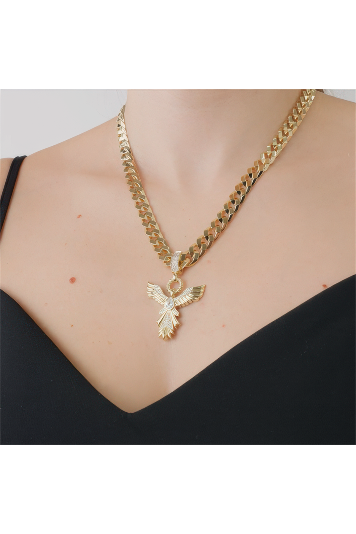 Zümrüt Taşlı Anka Kuşu Charm
