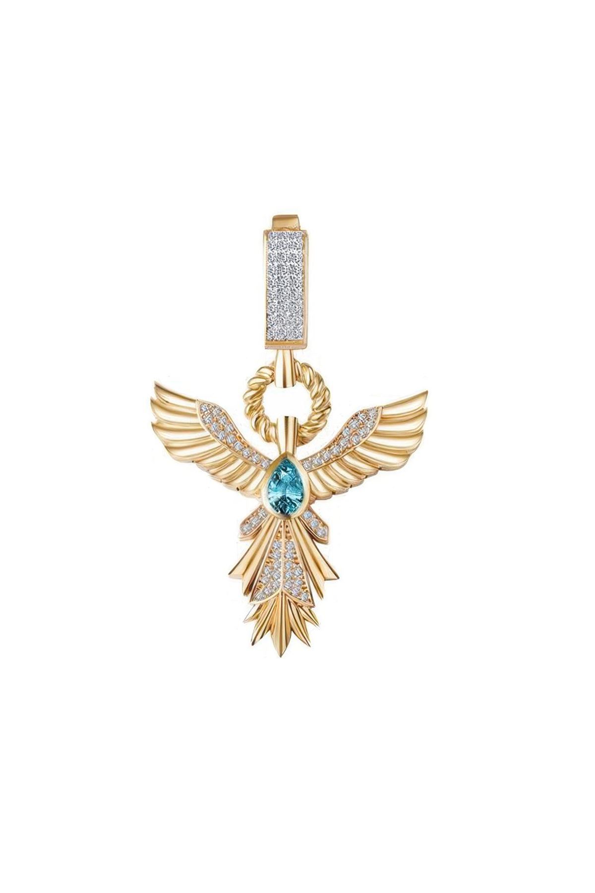 Zümrüt Taşlı Anka Kuşu Charm