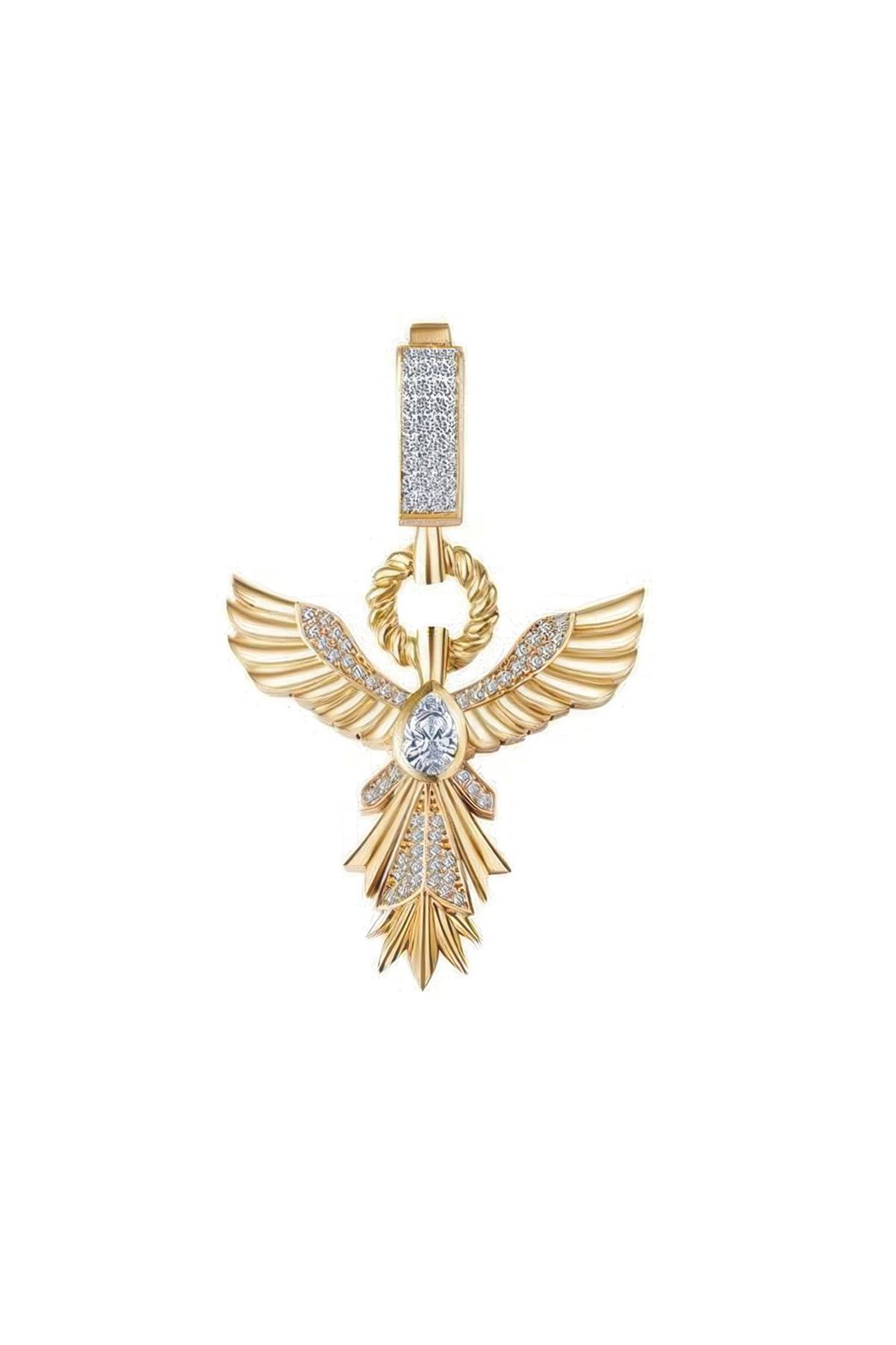 Zümrüt Taşlı Anka Kuşu Charm