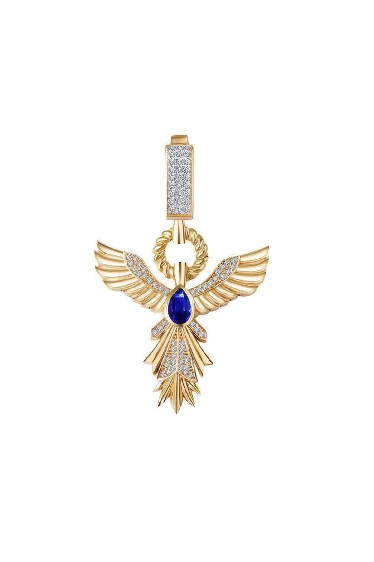 Zümrüt Taşlı Anka Kuşu Charm