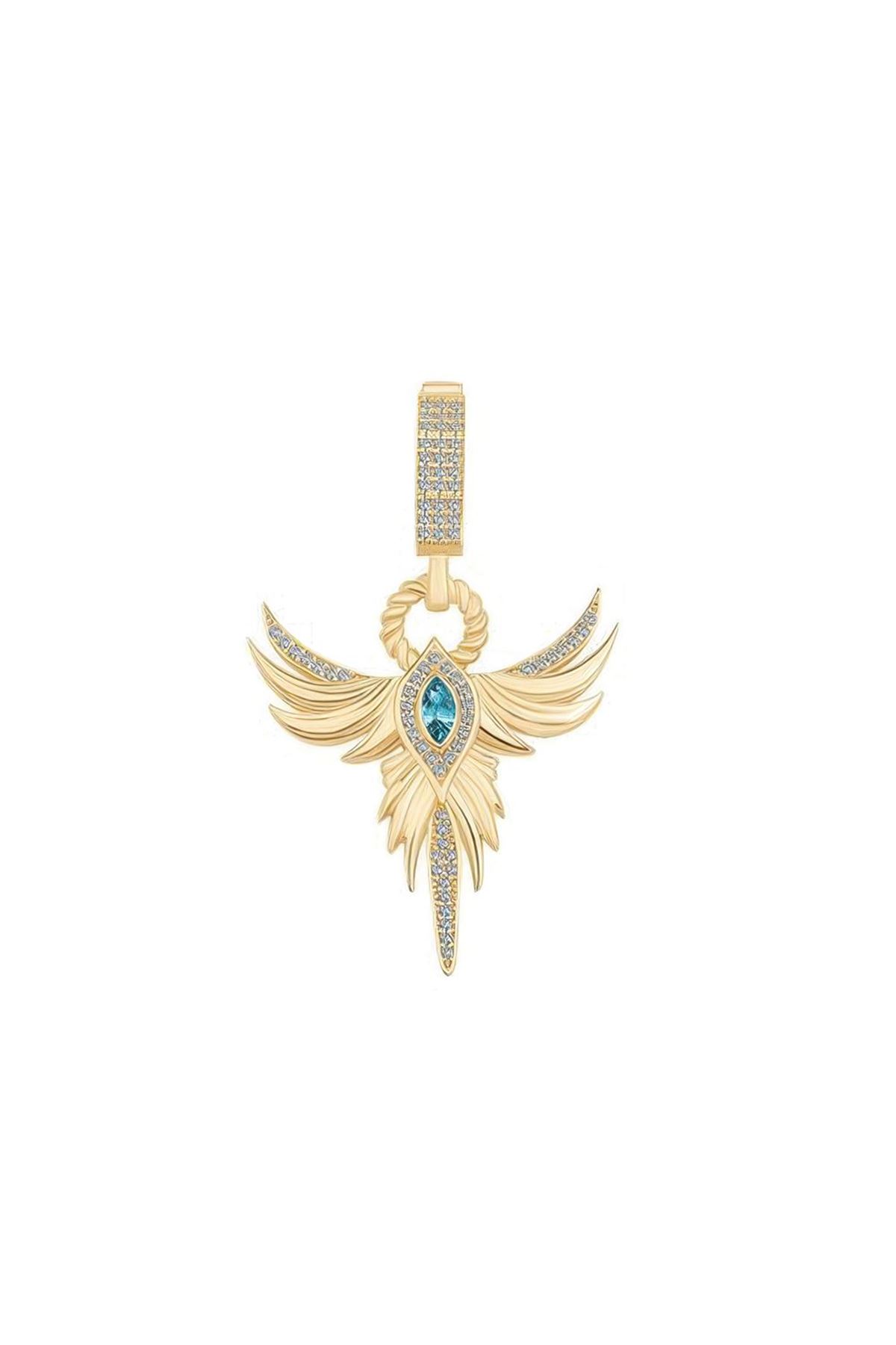 Anka Kuşu Zümrüt Taşlı Charm