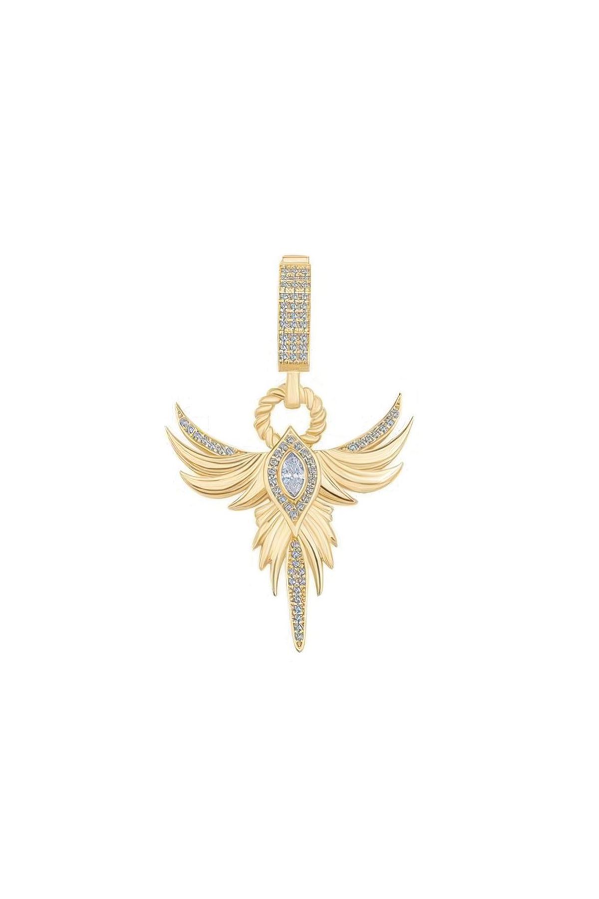 Anka Kuşu Zümrüt Taşlı Charm