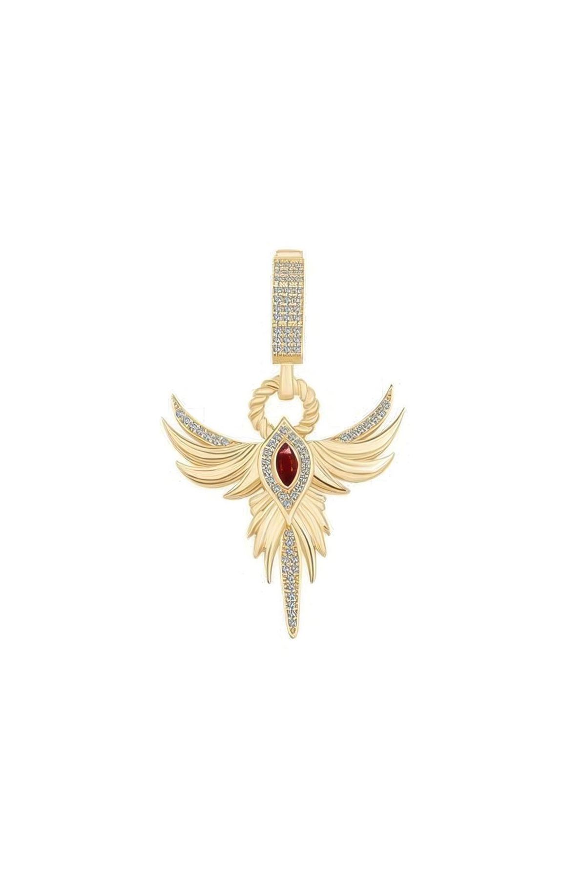 Anka Kuşu Zümrüt Taşlı Charm