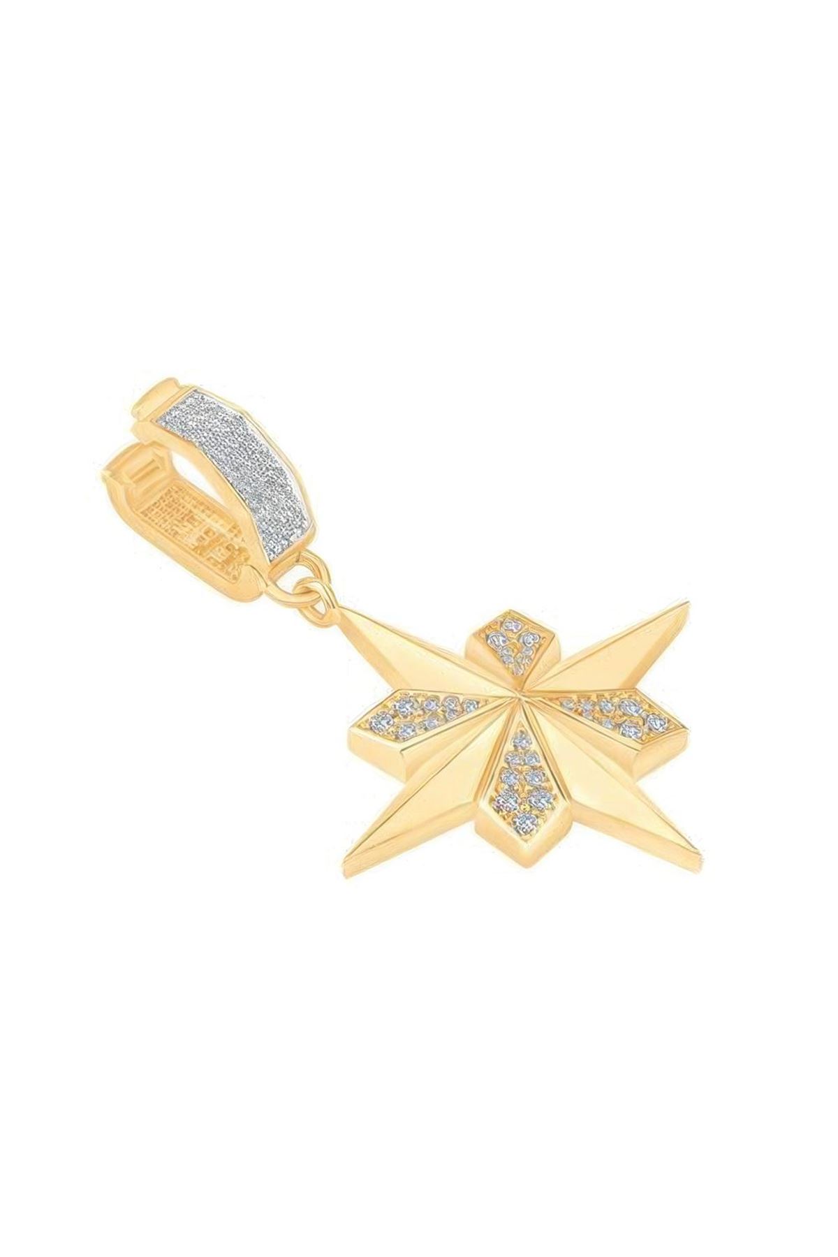 Beyaz Taşlı Rüzgar Gülü Charm