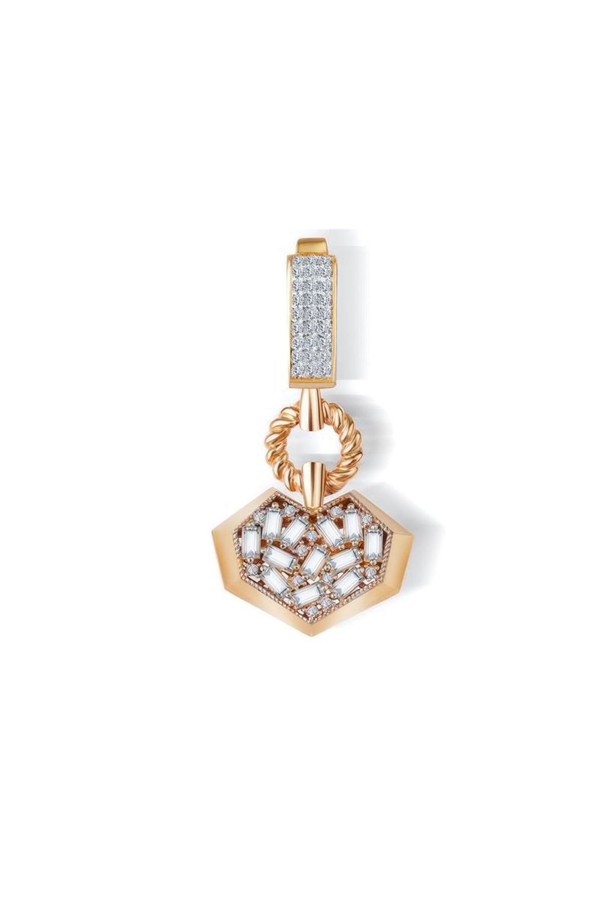 Baget Taşlı Kalp Charm