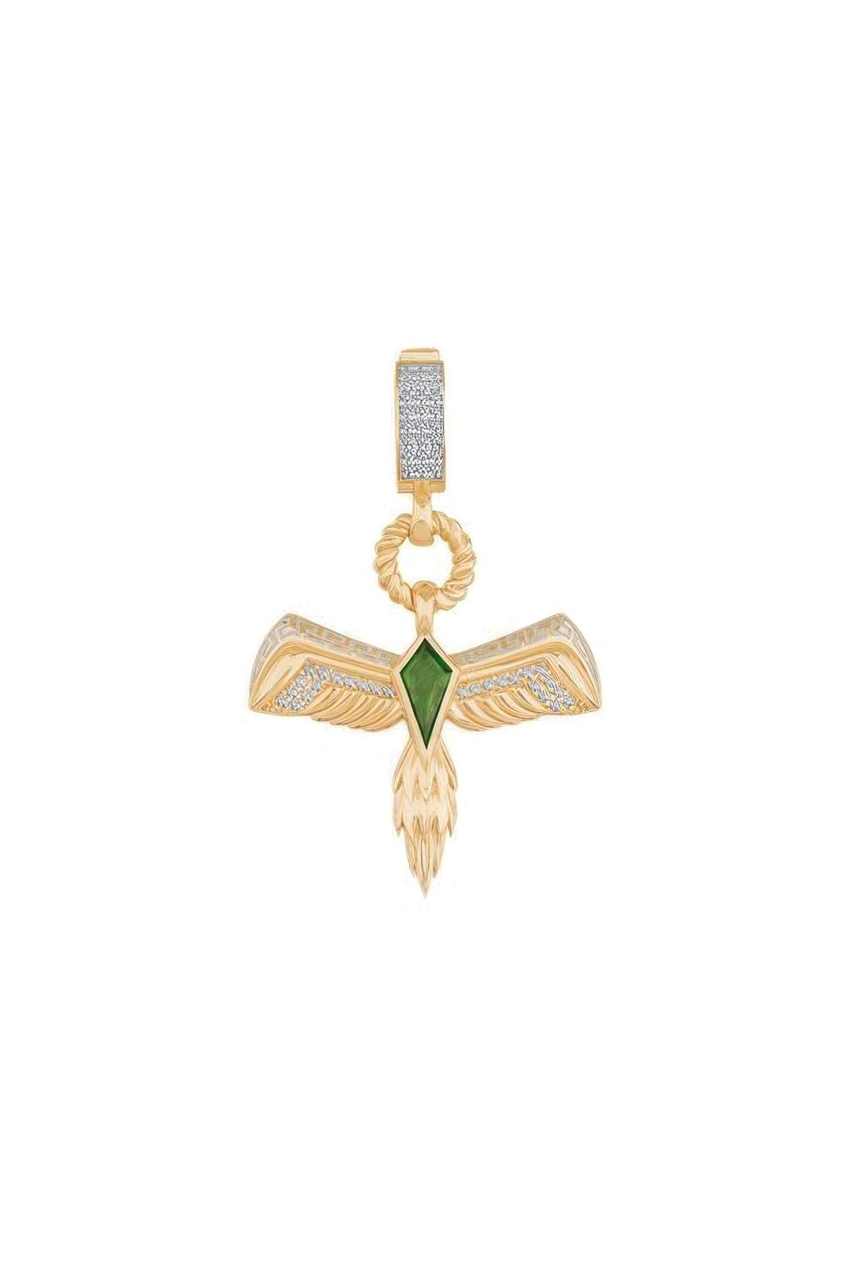 Yeşil Taşlı Anka Kuşu Charm