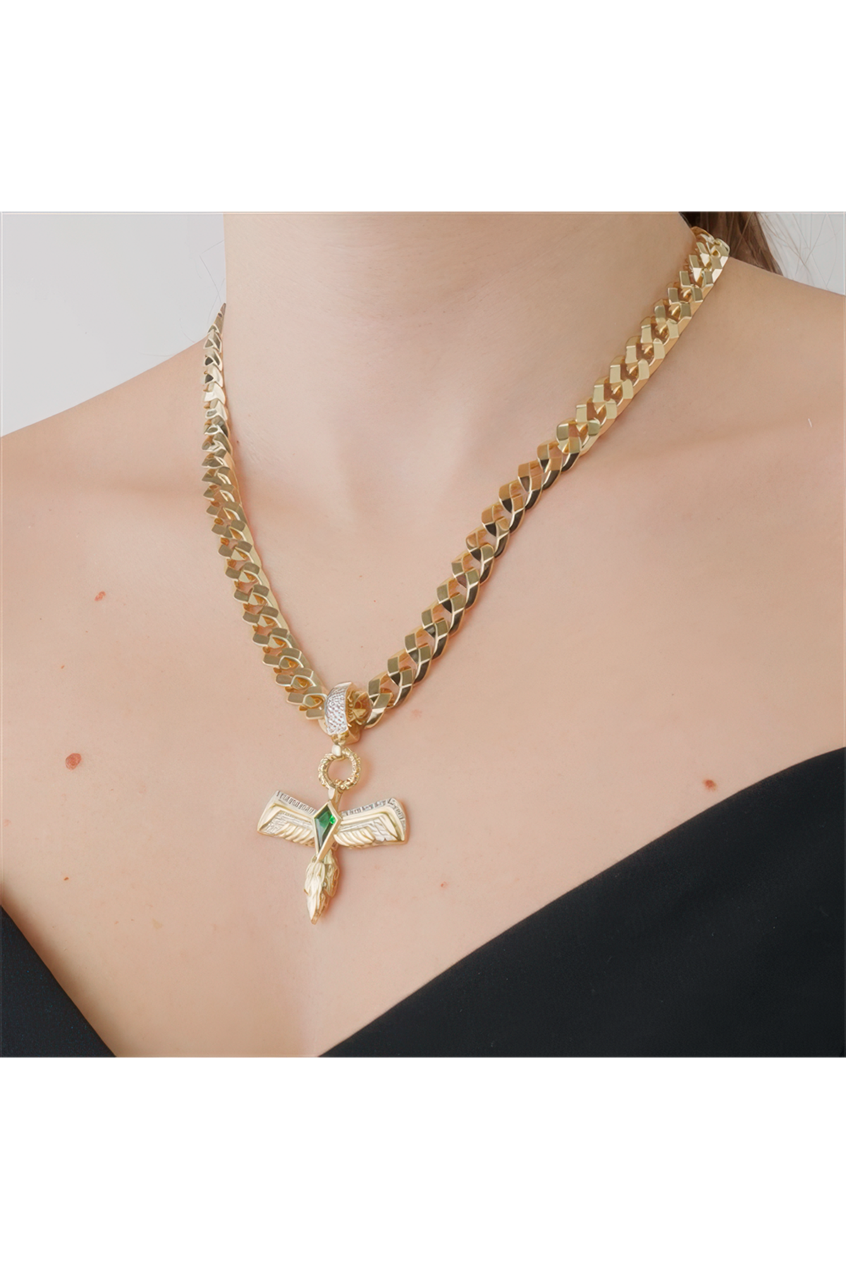 Yeşil Taşlı Anka Kuşu Charm