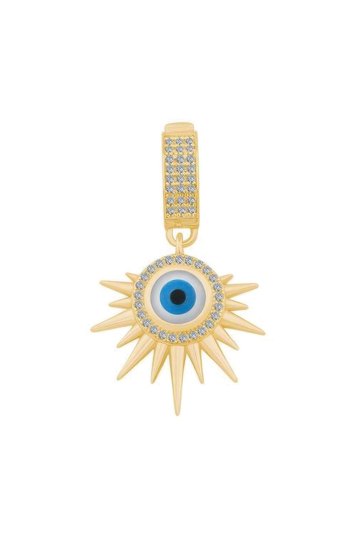 Nazar Boncuklu Taşlı Charm