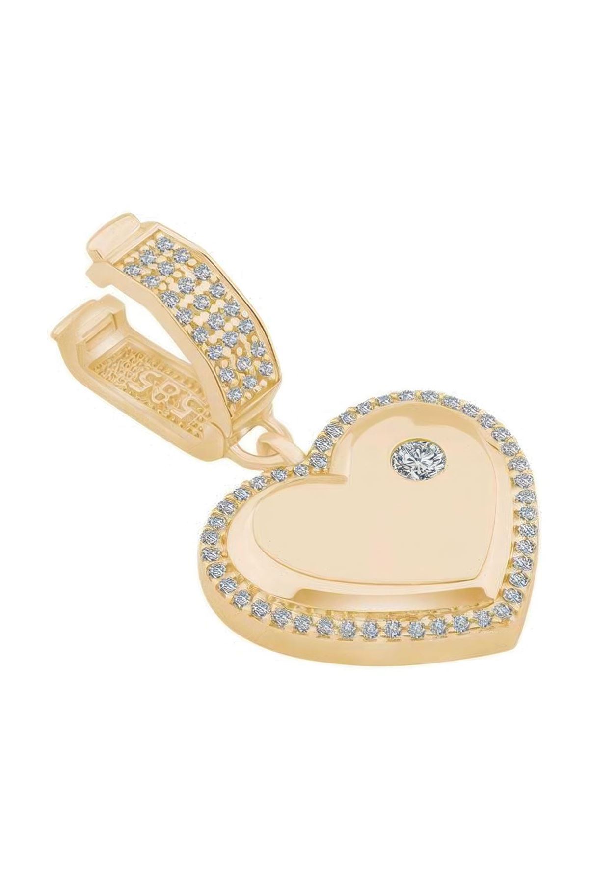 Tek Taşlı Kalp Charm