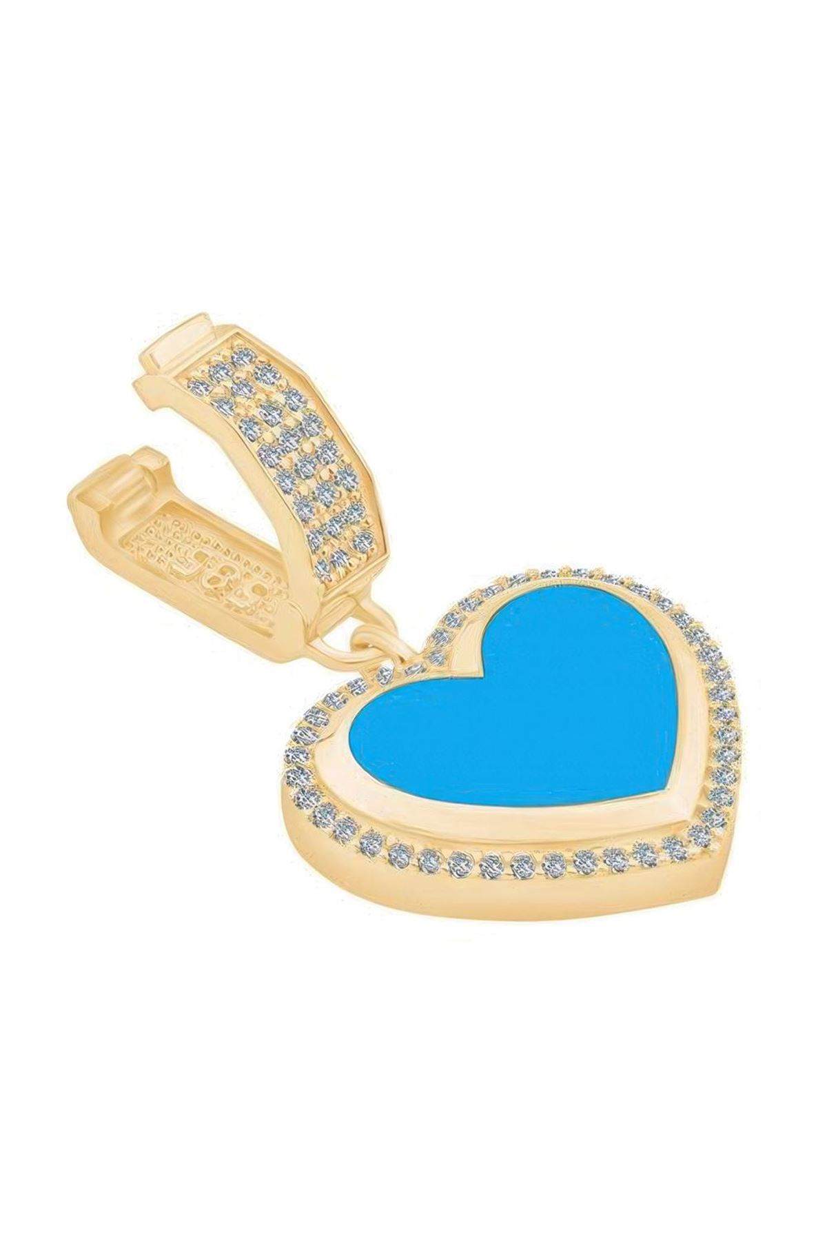 Siyah Mine Kalp Kolye Ucu Charm