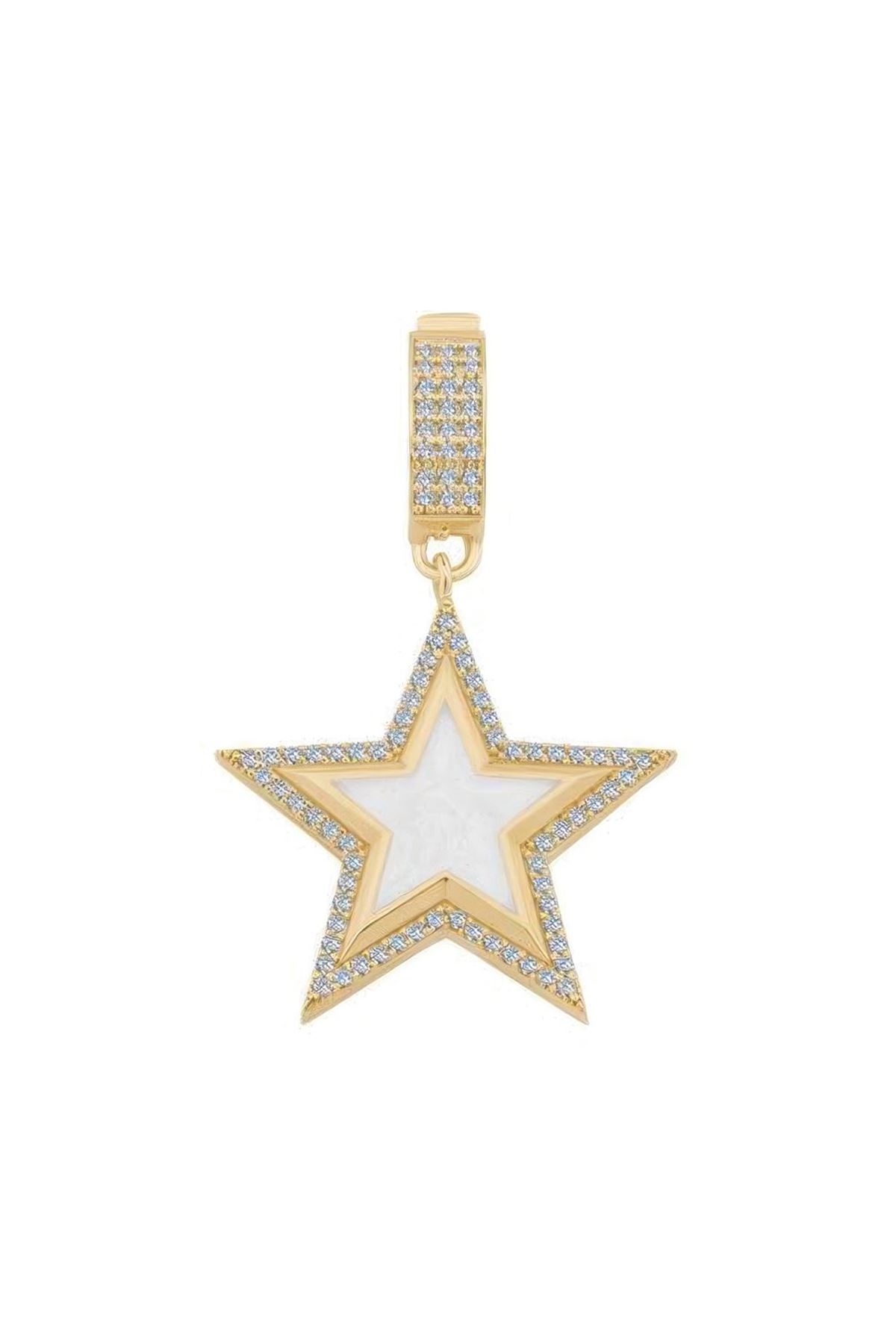 Taşlı Siyah Yıldız Kolye Ucu Charm