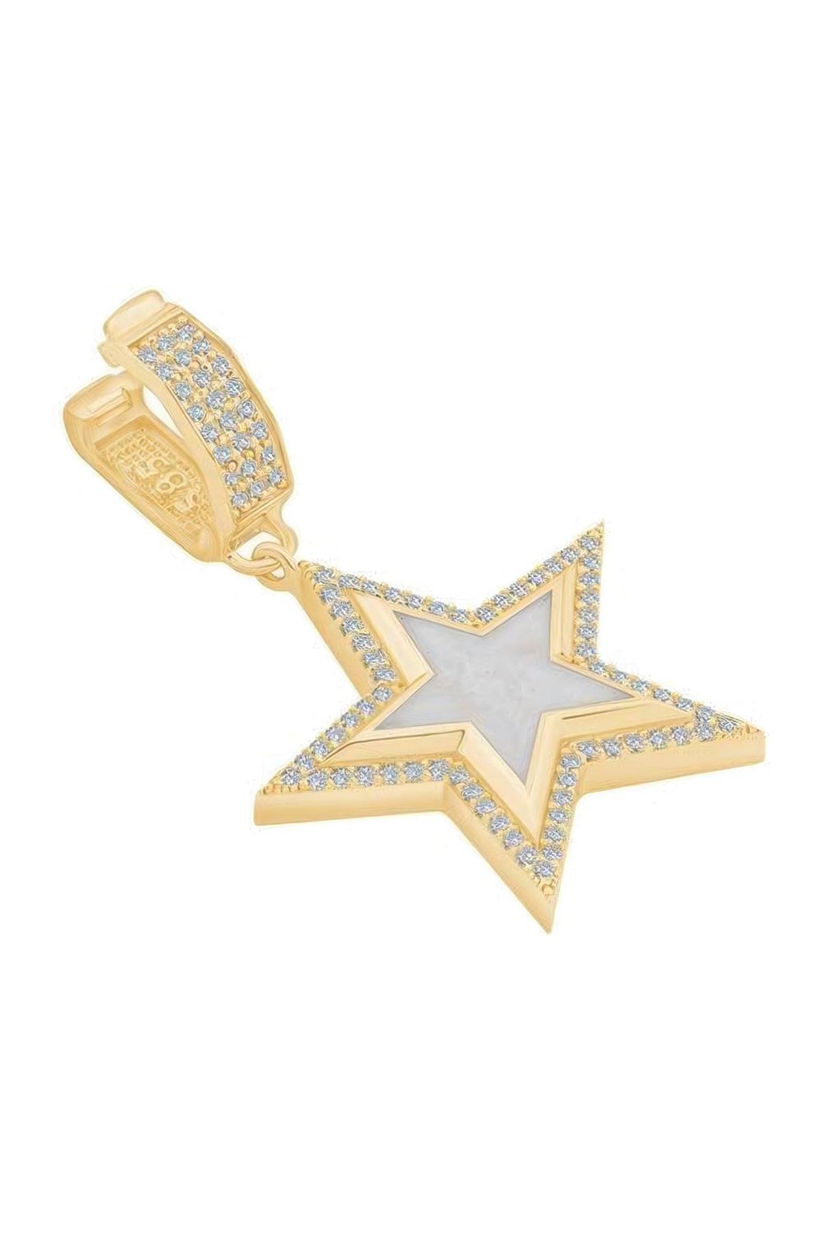 Taşlı Siyah Yıldız Kolye Ucu Charm