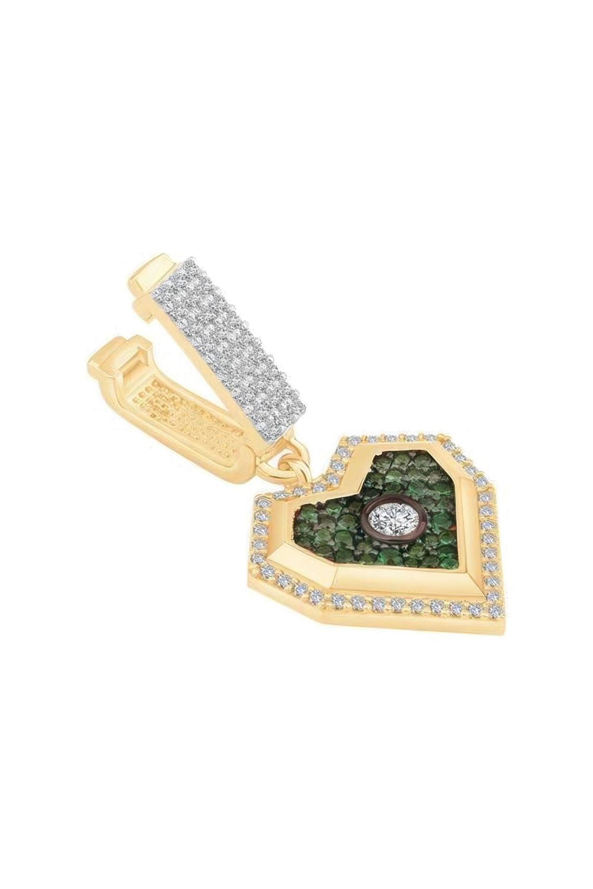Renkli Taşlı Kalp 9Mm Bileklik Charm