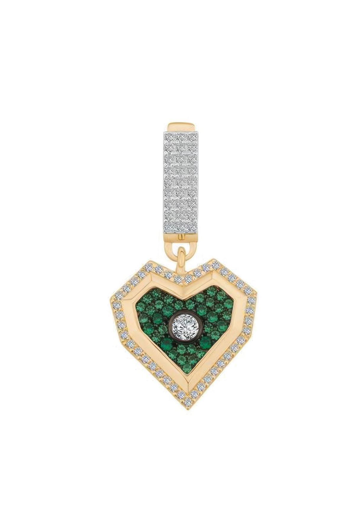 Renkli Taşlı Kalp 9Mm Bileklik Charm
