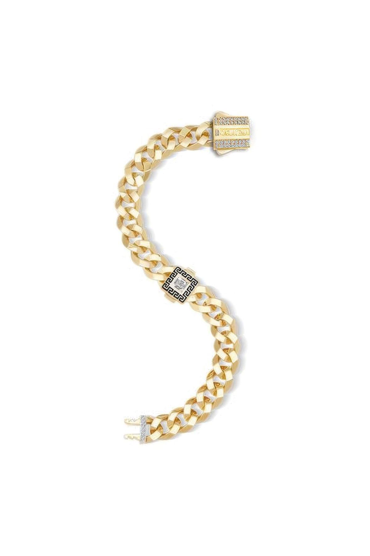 Siyah Kare Greek 9Mm Bileklik Charm