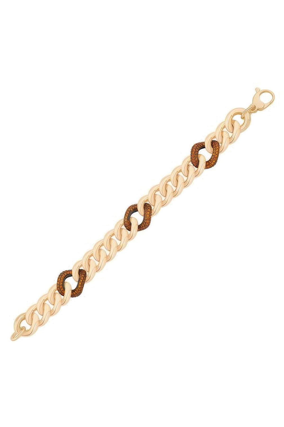 Turuncu Halka Zincir Bileklik 18cm