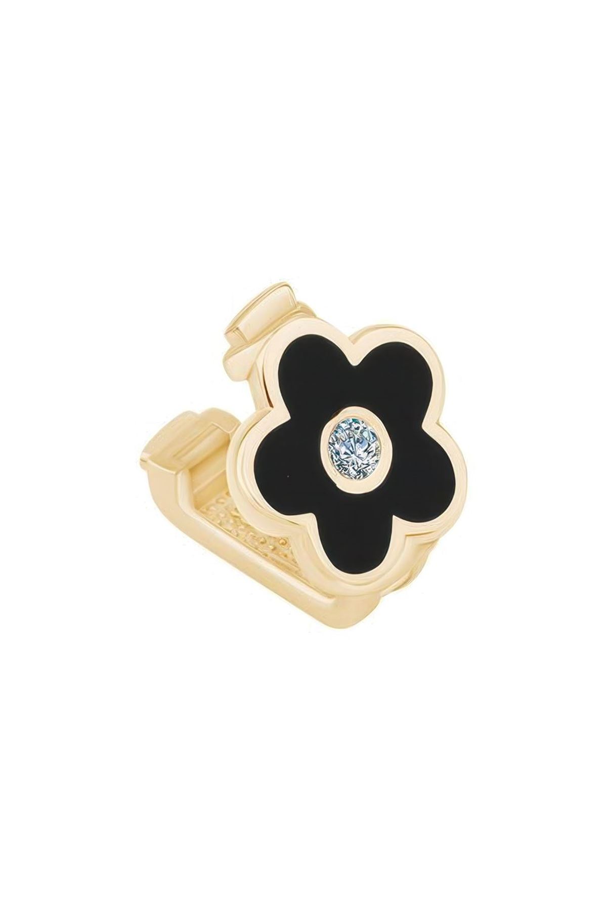Siyah Çiçek 9Mm Bileklik Charm