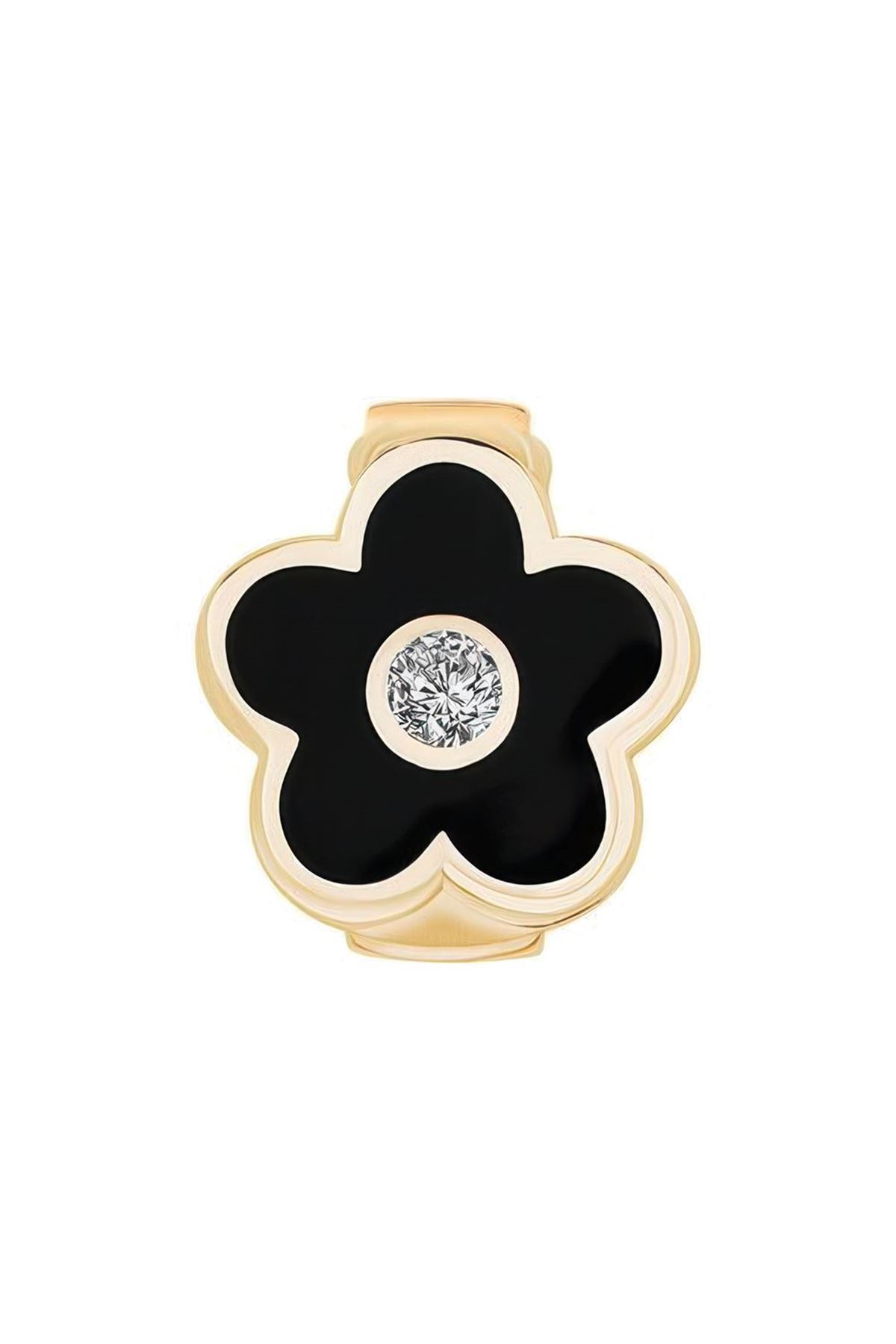 Siyah Çiçek 9Mm Bileklik Charm