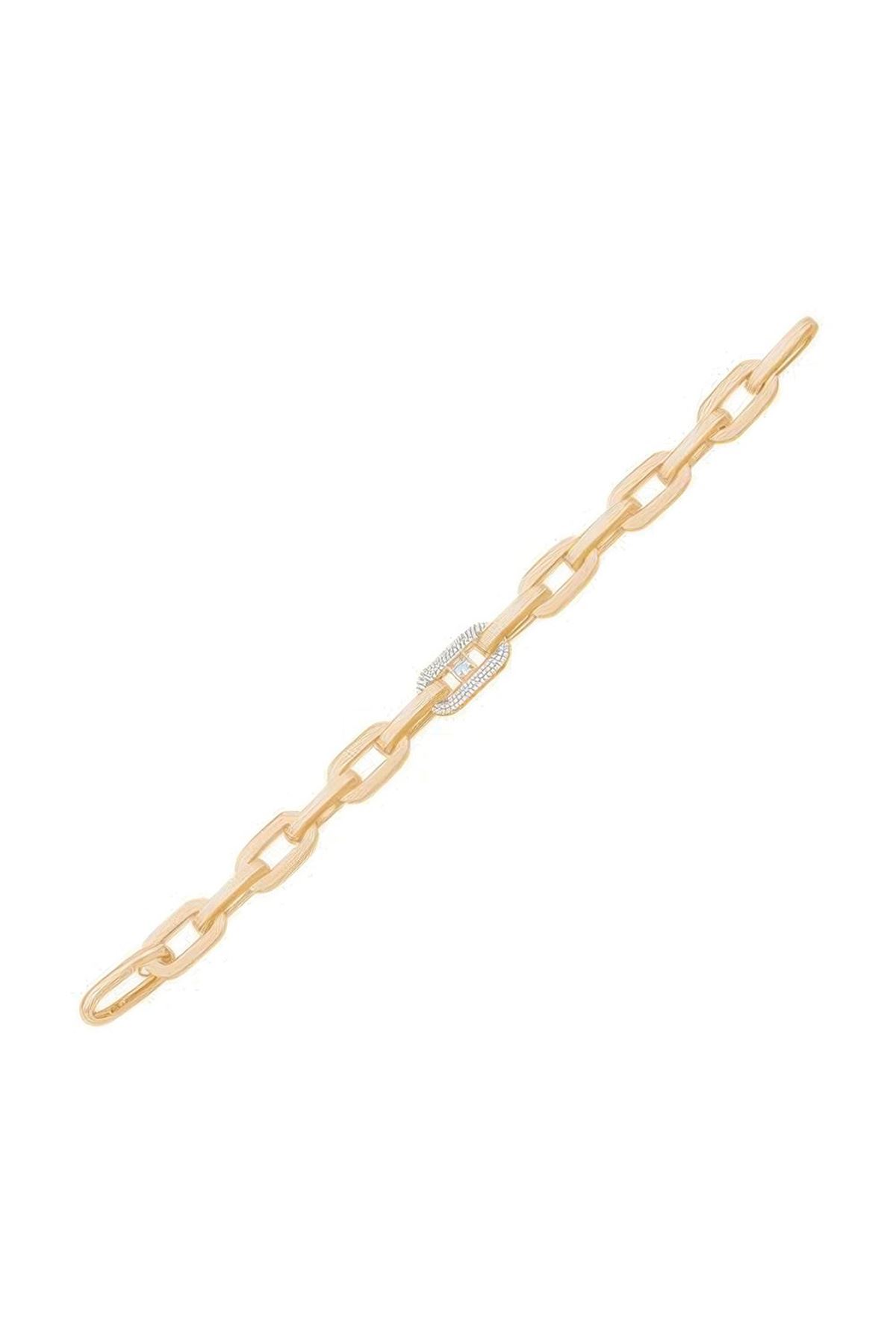 İtalyan Tasarım Taşlı Altın Bileklik 18cm