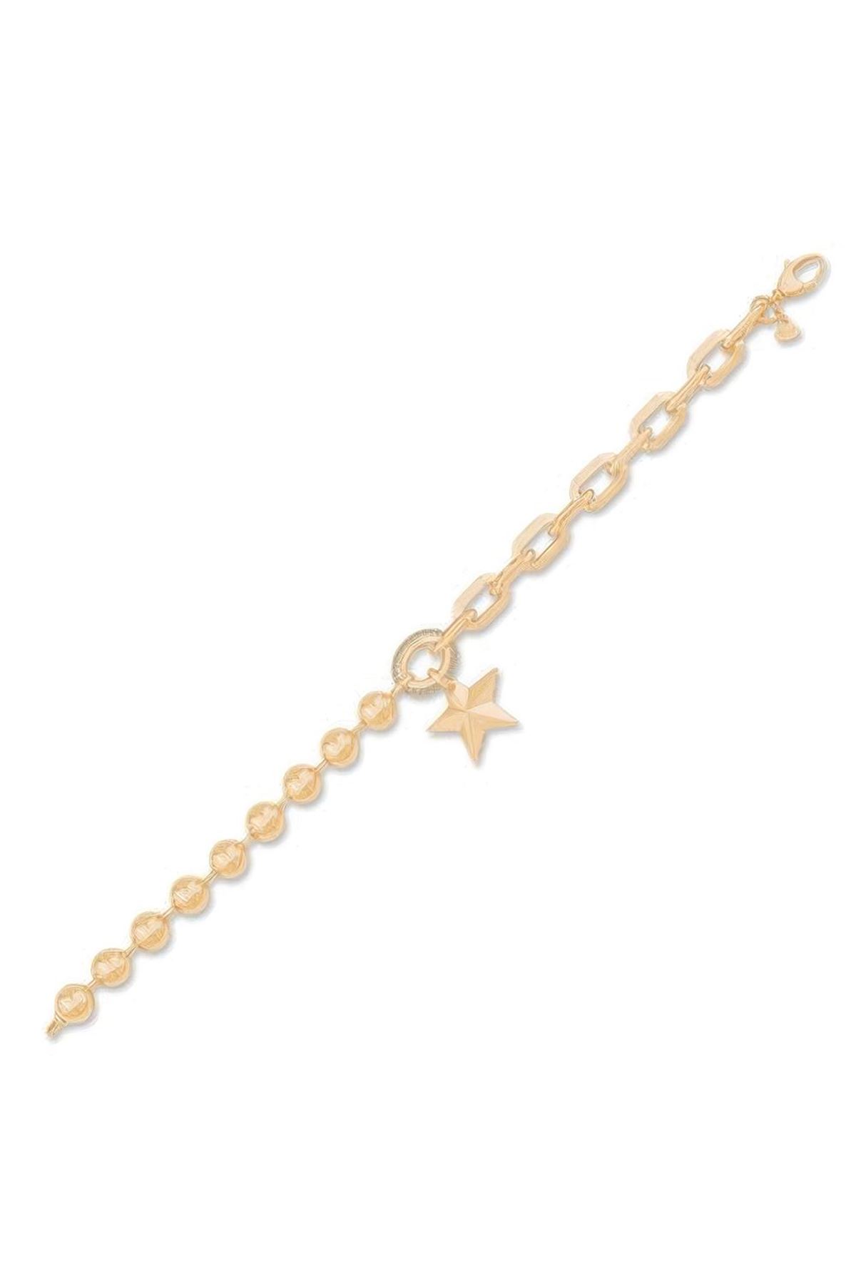 İtalyan Top Zincir Yıldız Bileklik 18CM