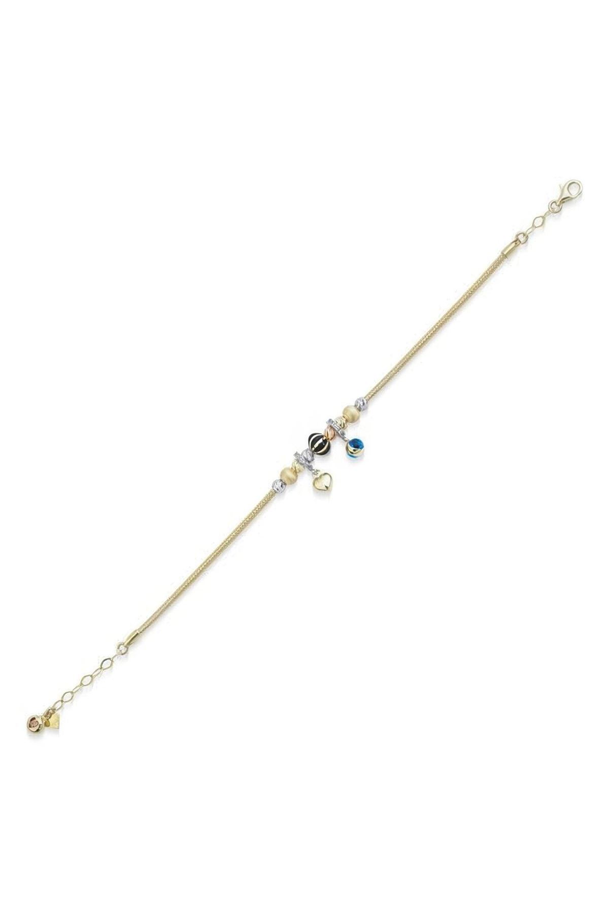 Altın Nazar Boncuklu Şans Bileklik 18CM