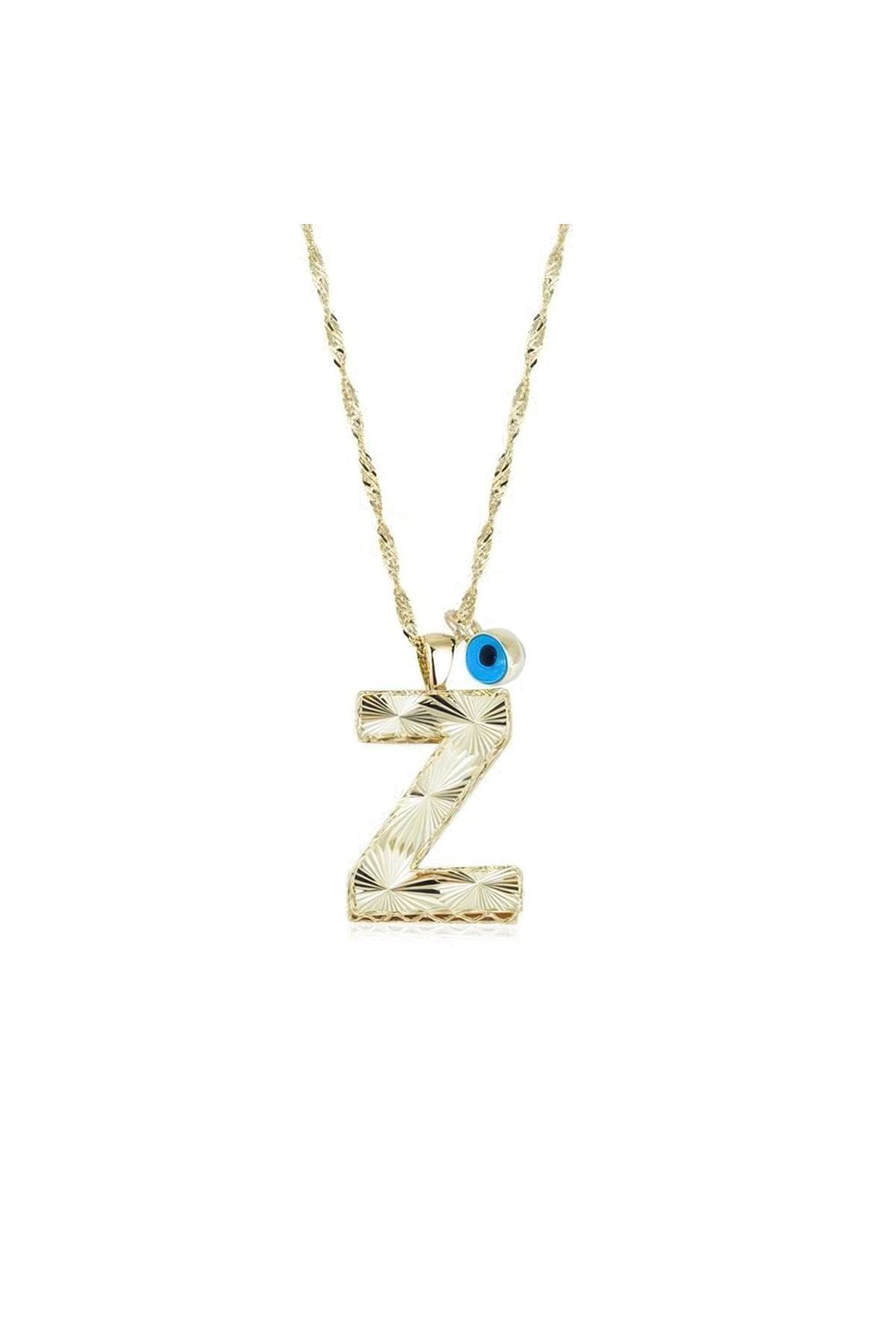 Altın Z Harf Kolye 55Cm Zincir